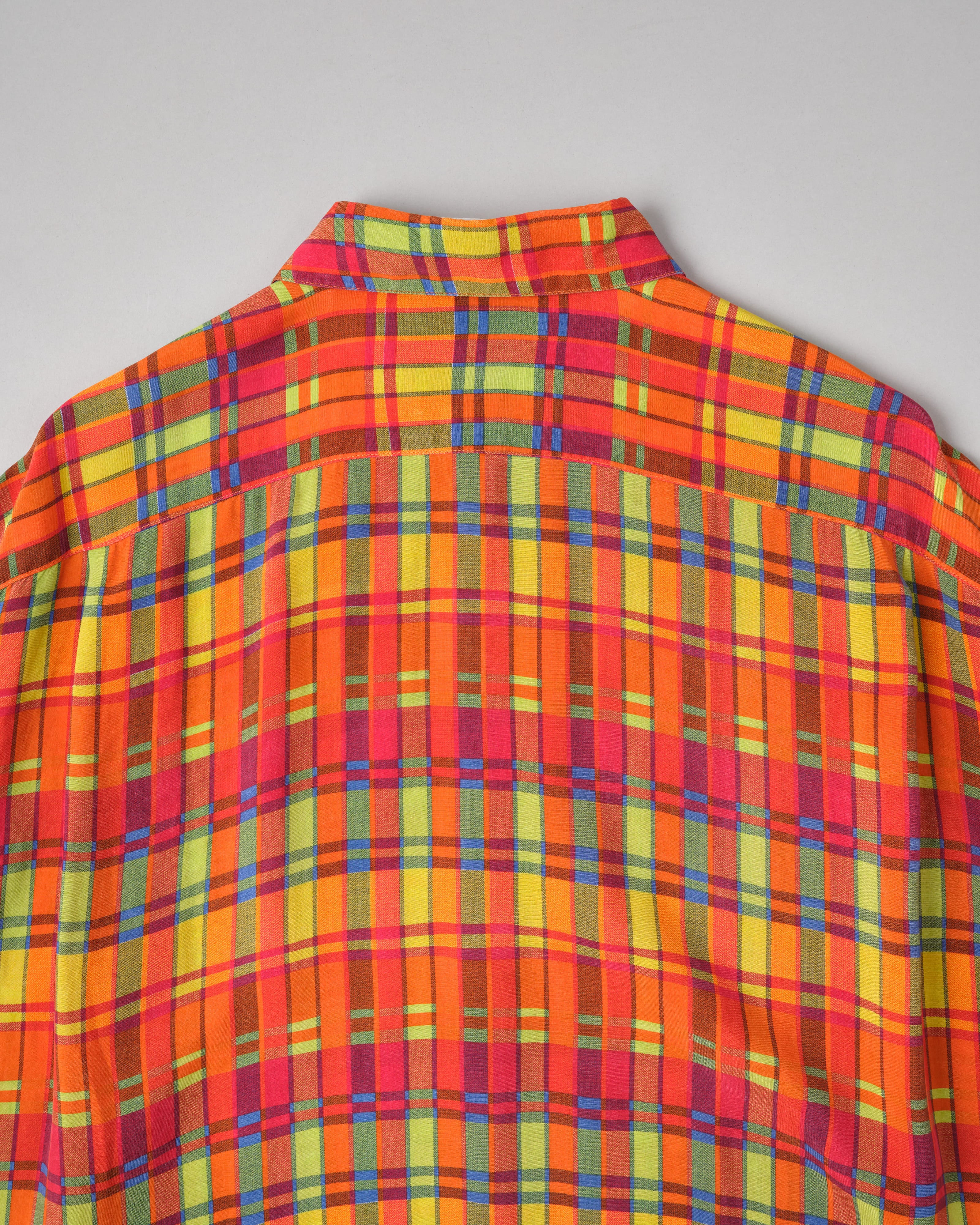 【~80's】Italian Vintage Silk Patterned S/S Shirt Size.XL