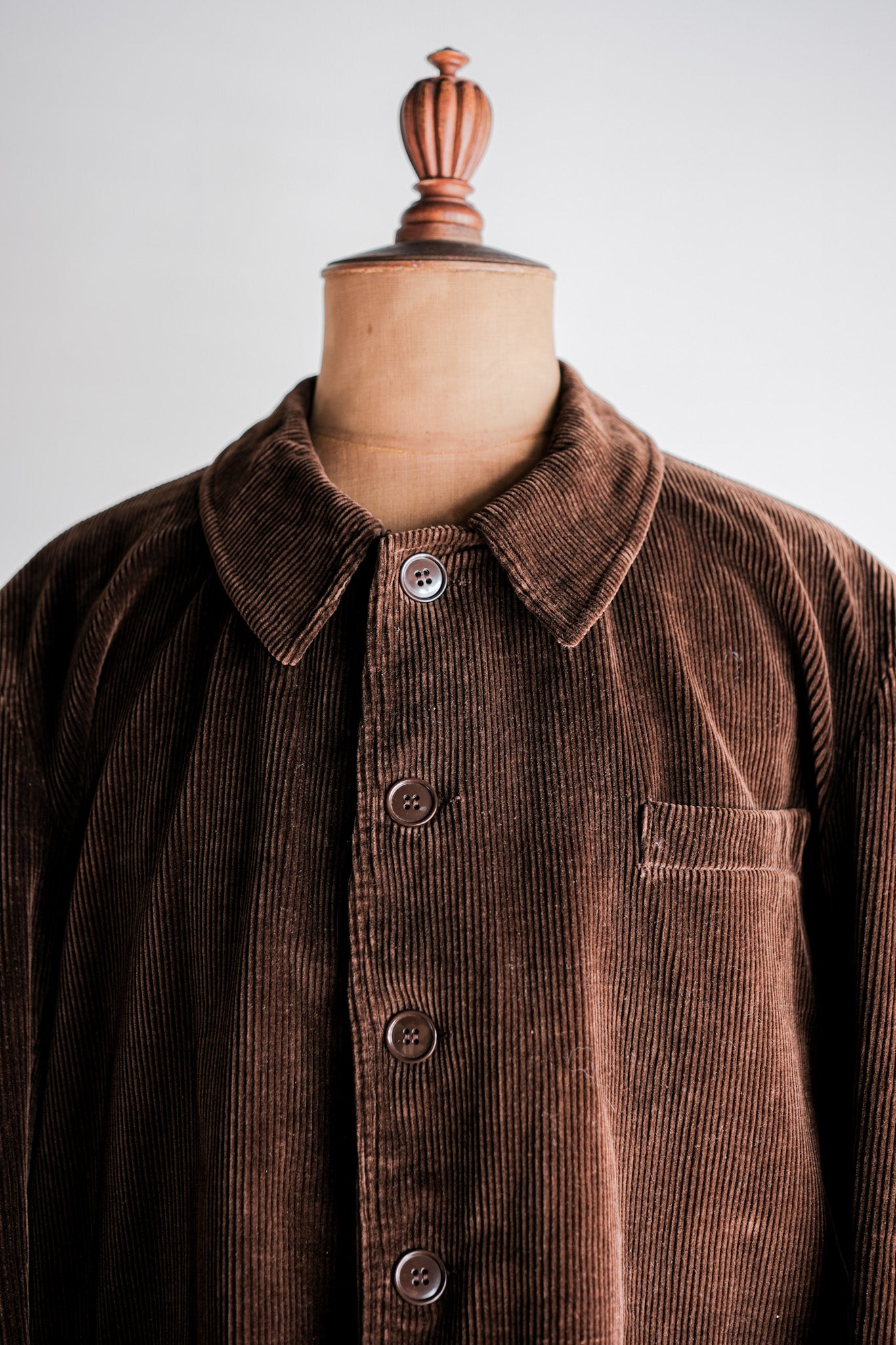 50's] French Vintage Brown Corduroy Work Jacket Size.48 