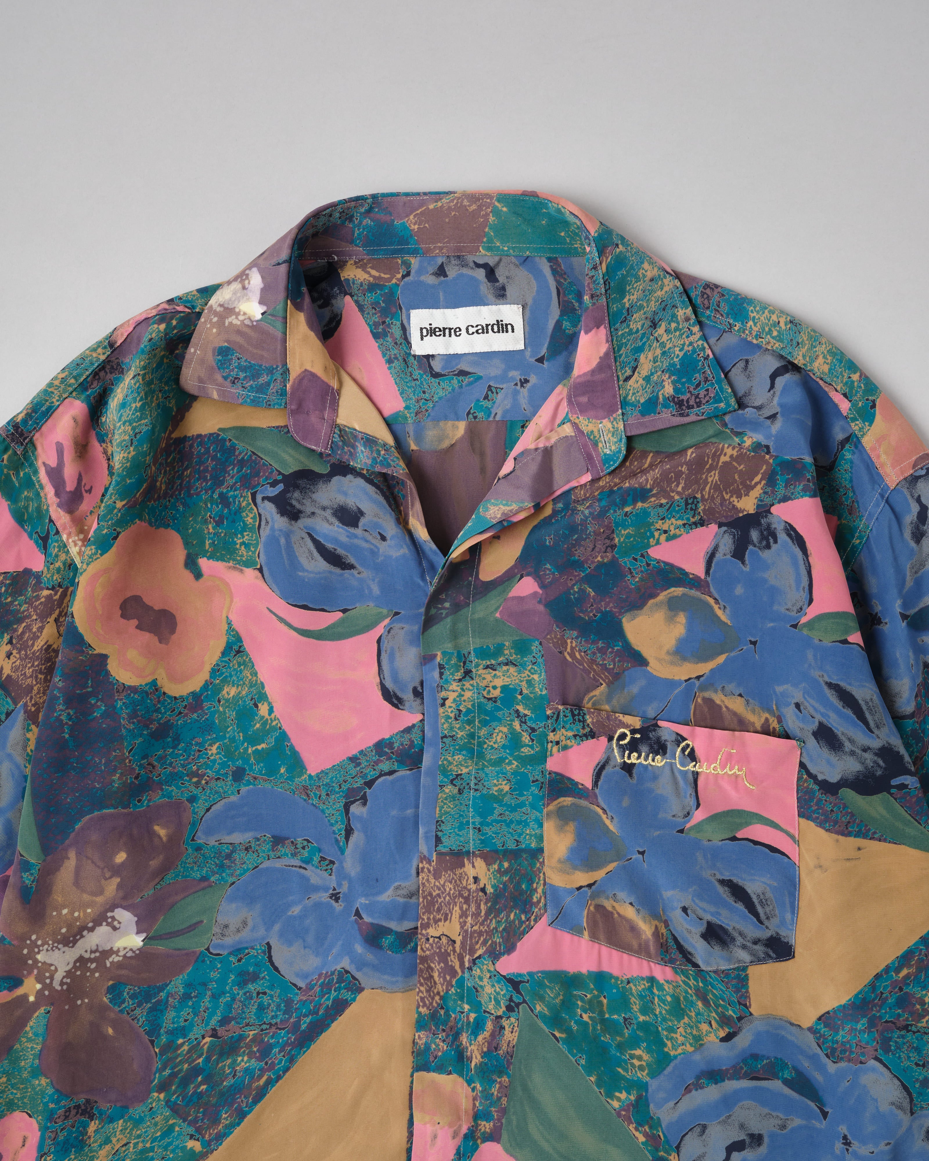 [~80's] Old Pierre Cardin Silk Patterned S/S Shirt
