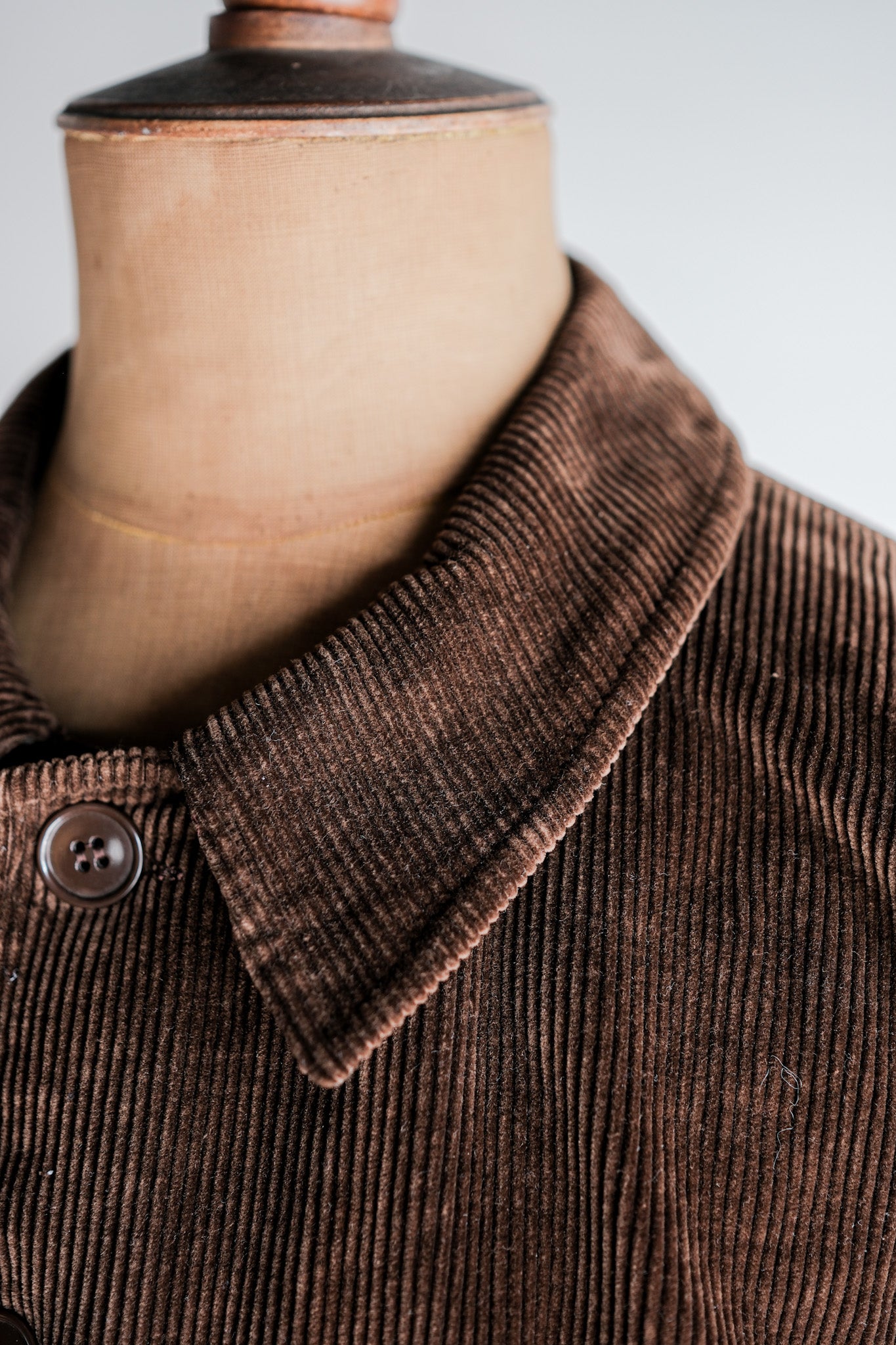 [~ 50's] French Vintage Brown Corduroy Work Jacket Size.48 