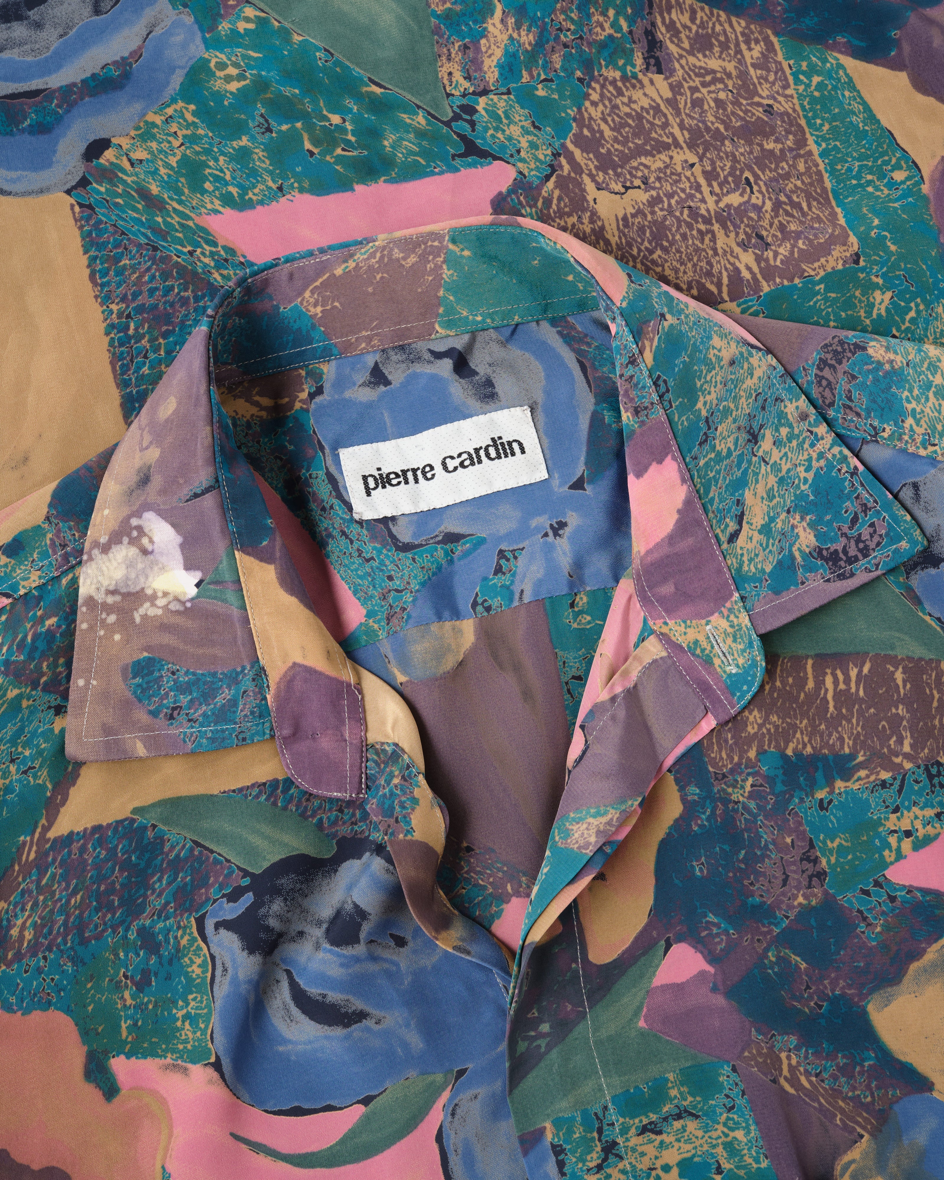 [~80's] Old Pierre Cardin Silk Patterned S/S Shirt