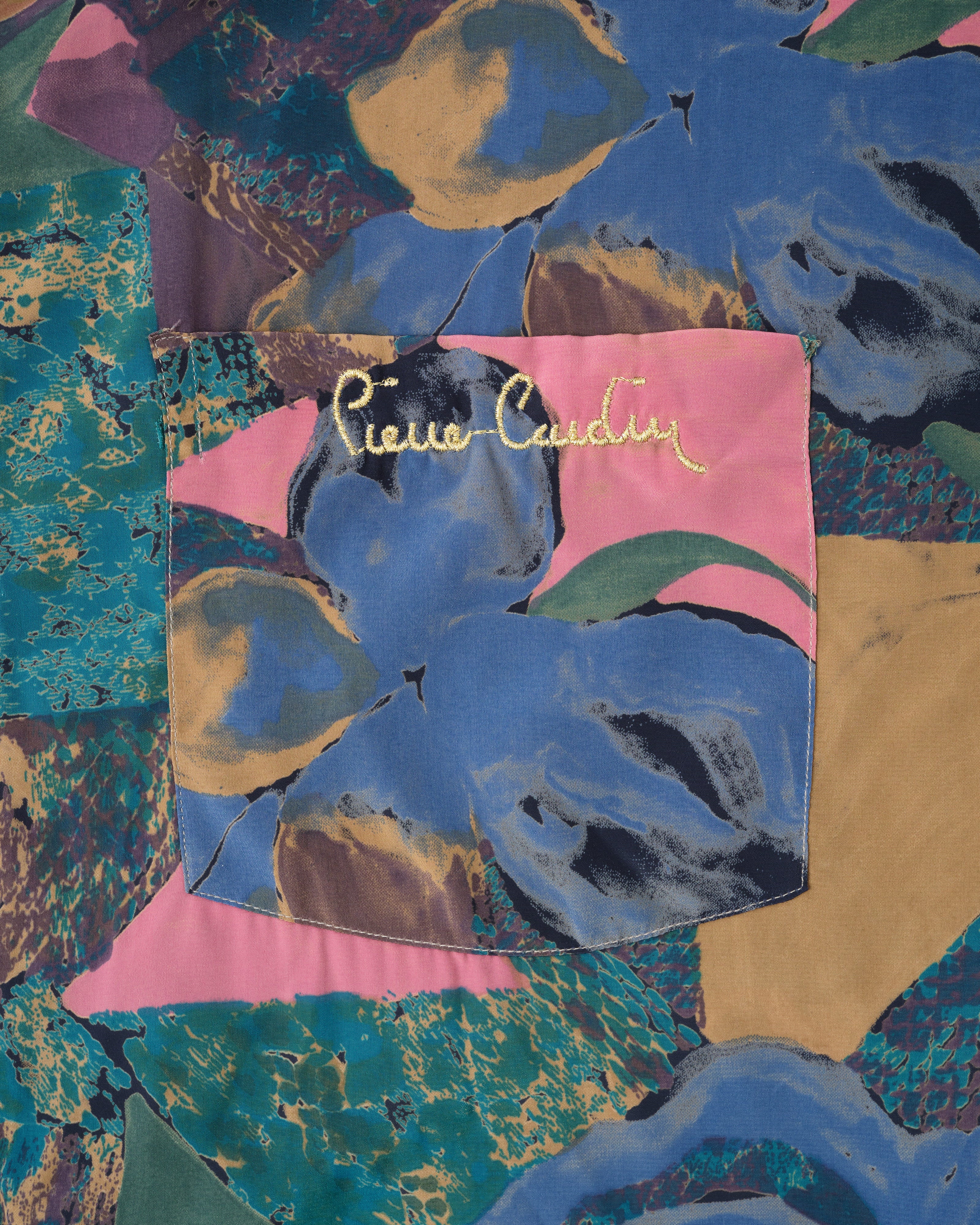 [~80's] Old Pierre Cardin Silk Patterned S/S Shirt