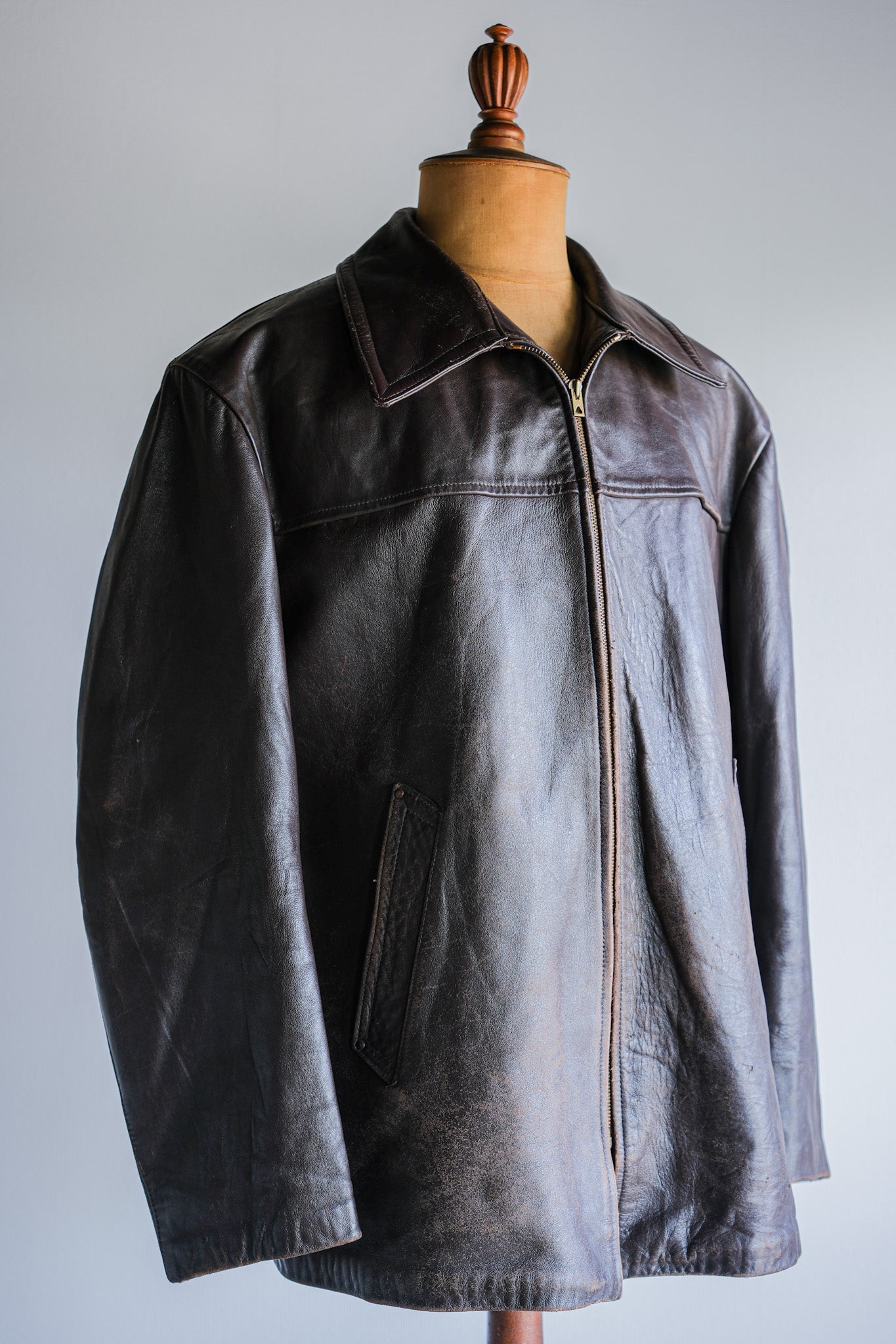 Mens leather work jacket best sale