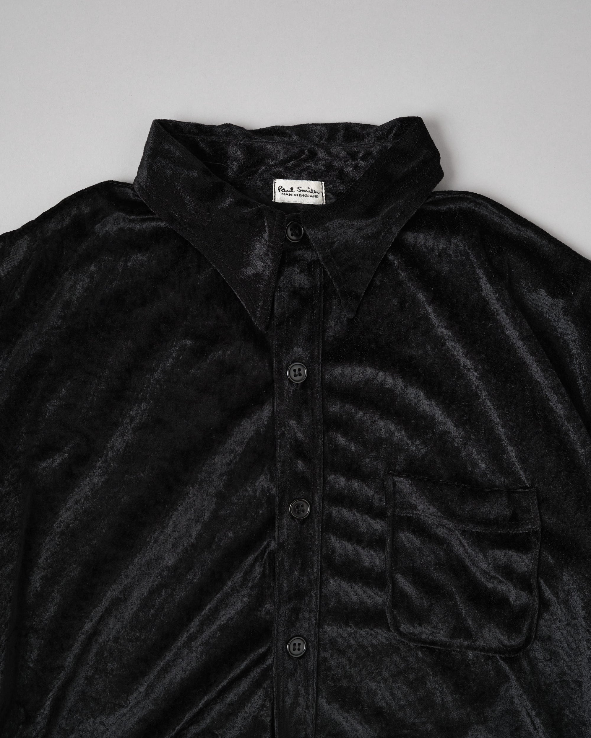 ［~90's］Old Paul Smith Black Velor S/S Shirt