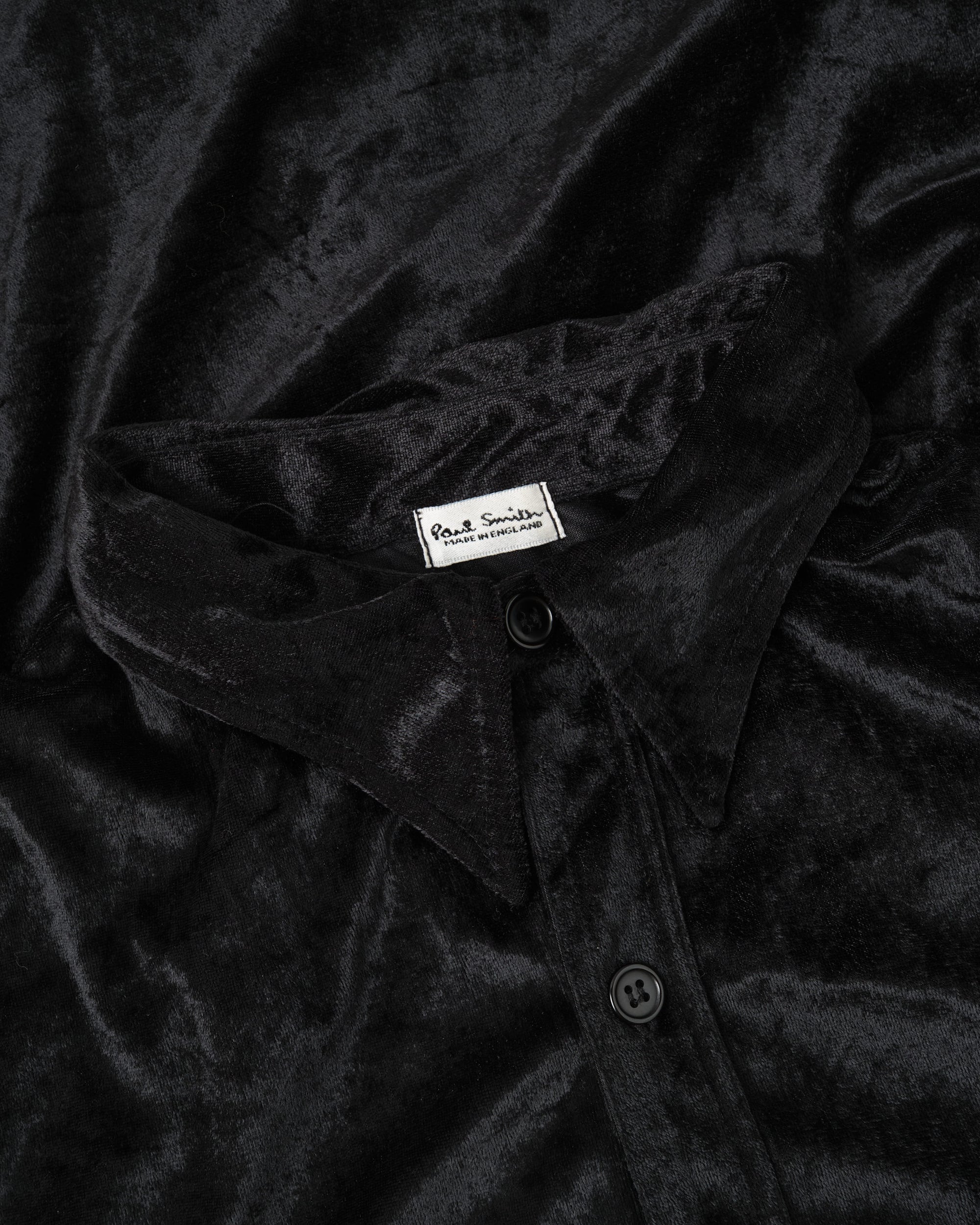 ［~90's］Old Paul Smith Black Velor S/S Shirt