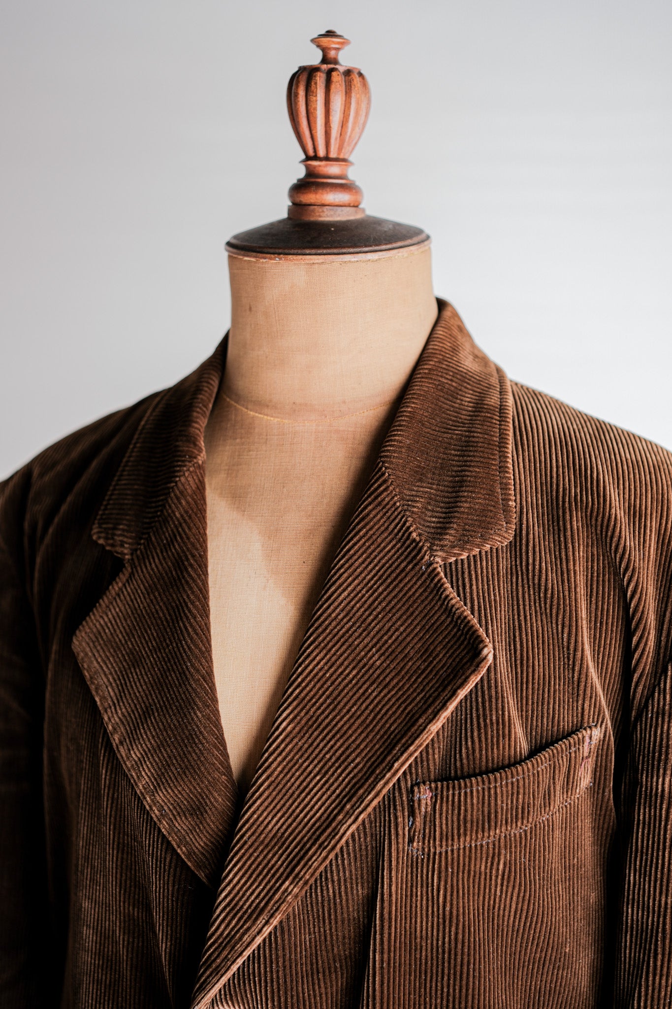 [〜40年代]法國復古棕色燈芯絨翻領夾克“ le Mont St. Michel”