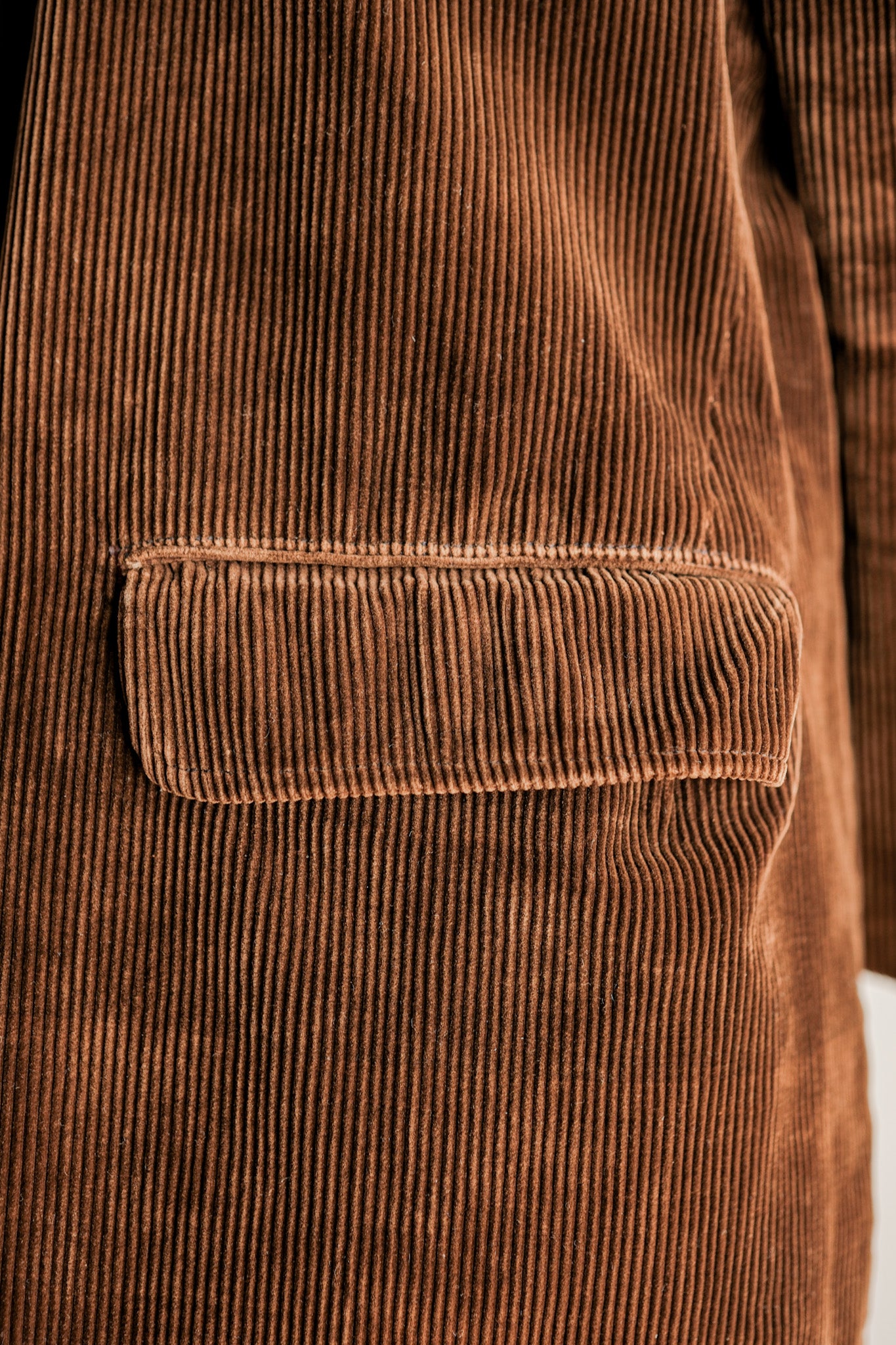 【~40's】French Vintage Brown Corduroy Lapel Work Jacket "Le Mont St. Michel"