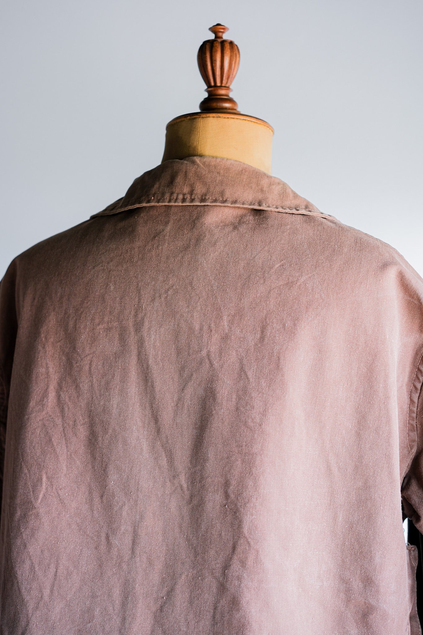 [〜40年代]法國復古紅棕色棉帆布狩獵夾克
