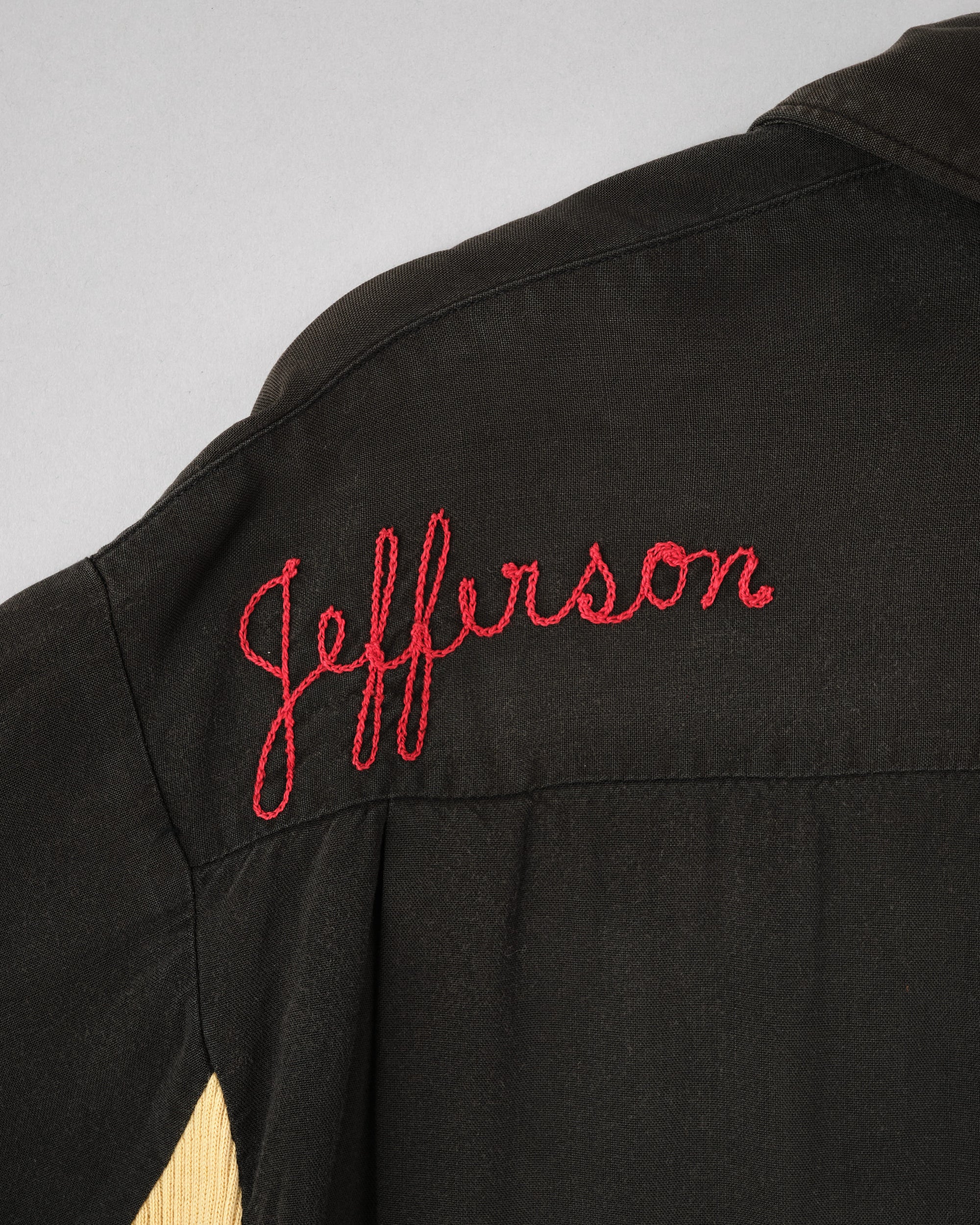 【~60's】American Vintage Black Rayon S/S Bowling Shirt Size.L