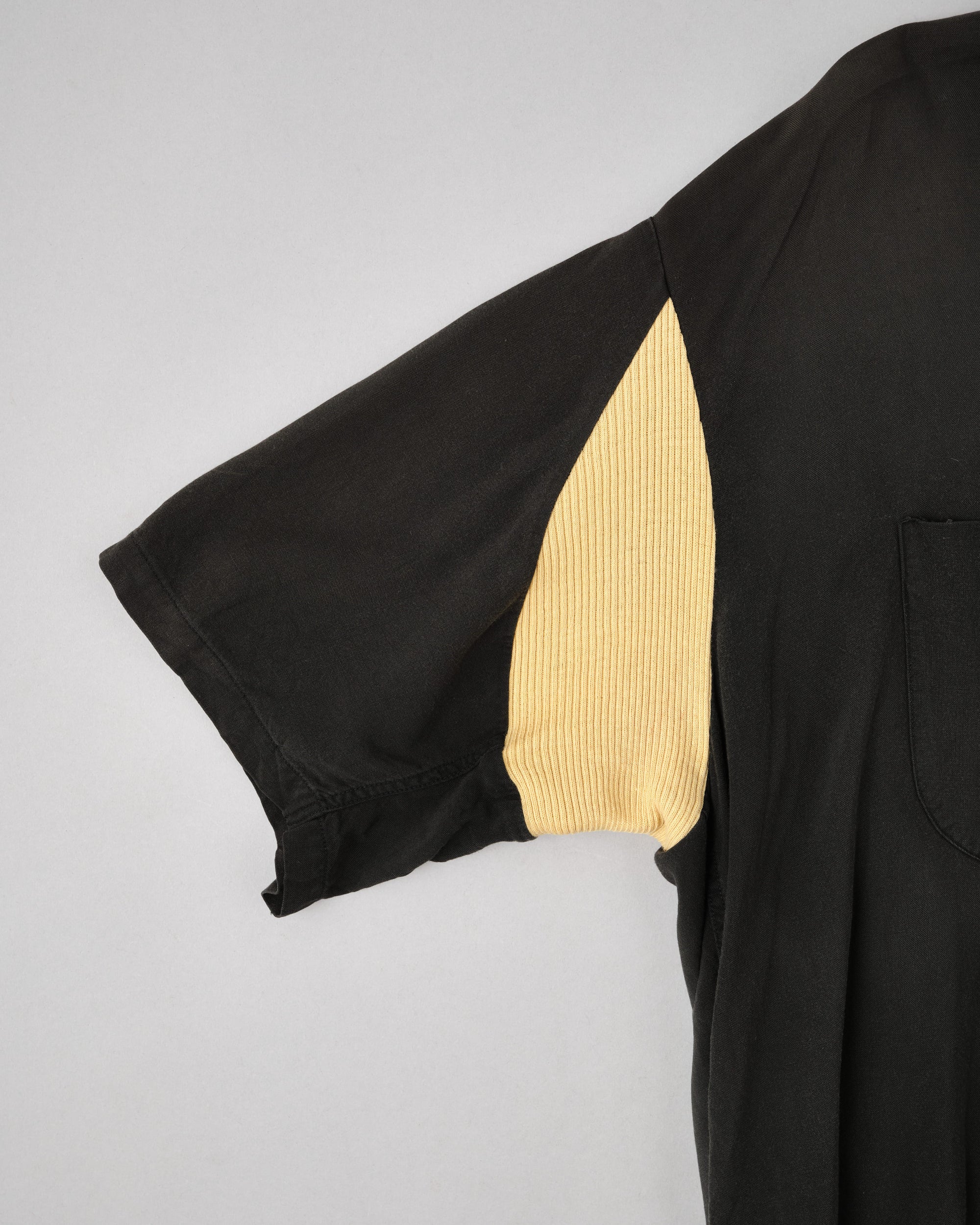【~60's】American Vintage Black Rayon S/S Bowling Shirt Size.L