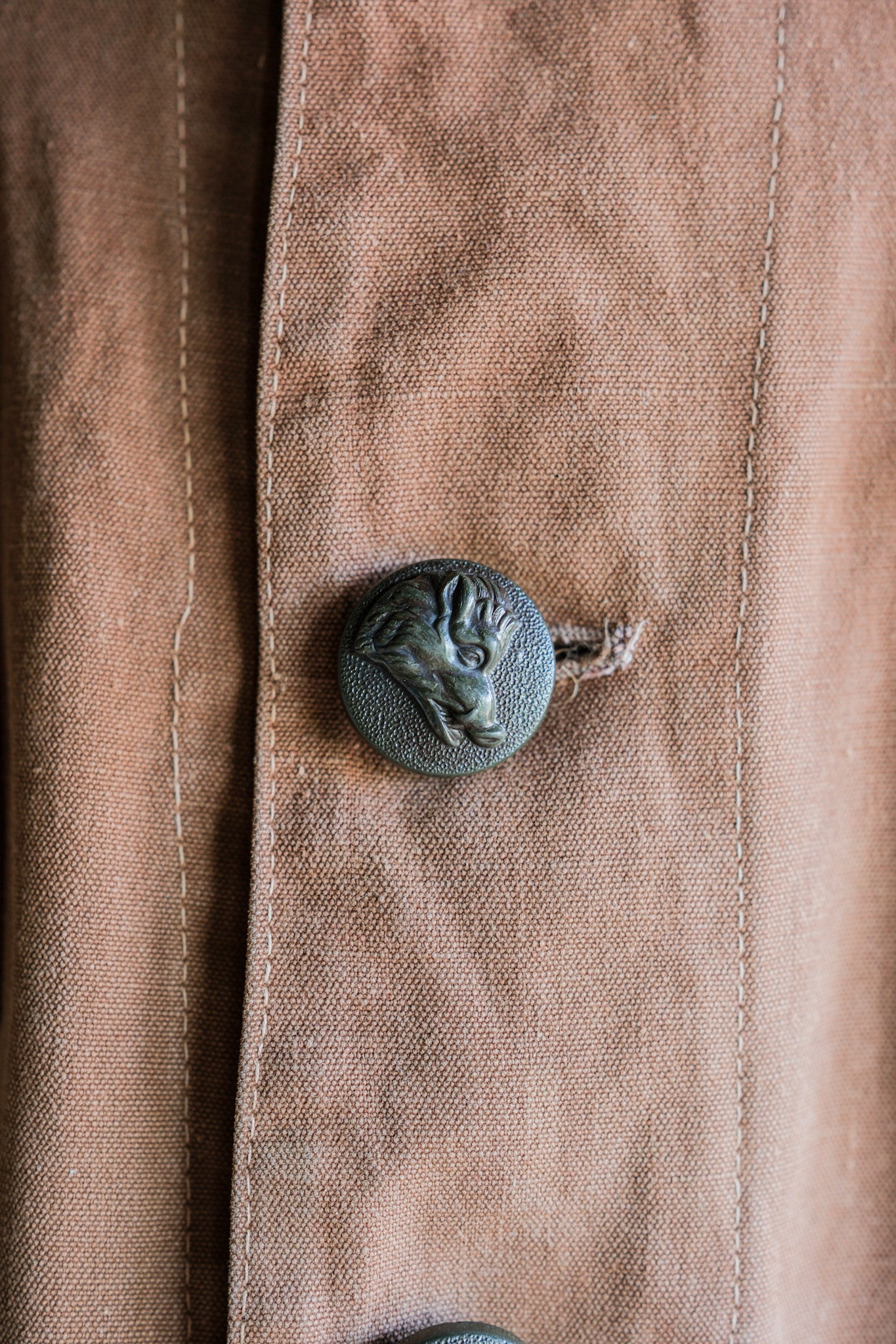 ［~40's］French Vintage Reddish Brown Cotton Canvas Hunting Jacket