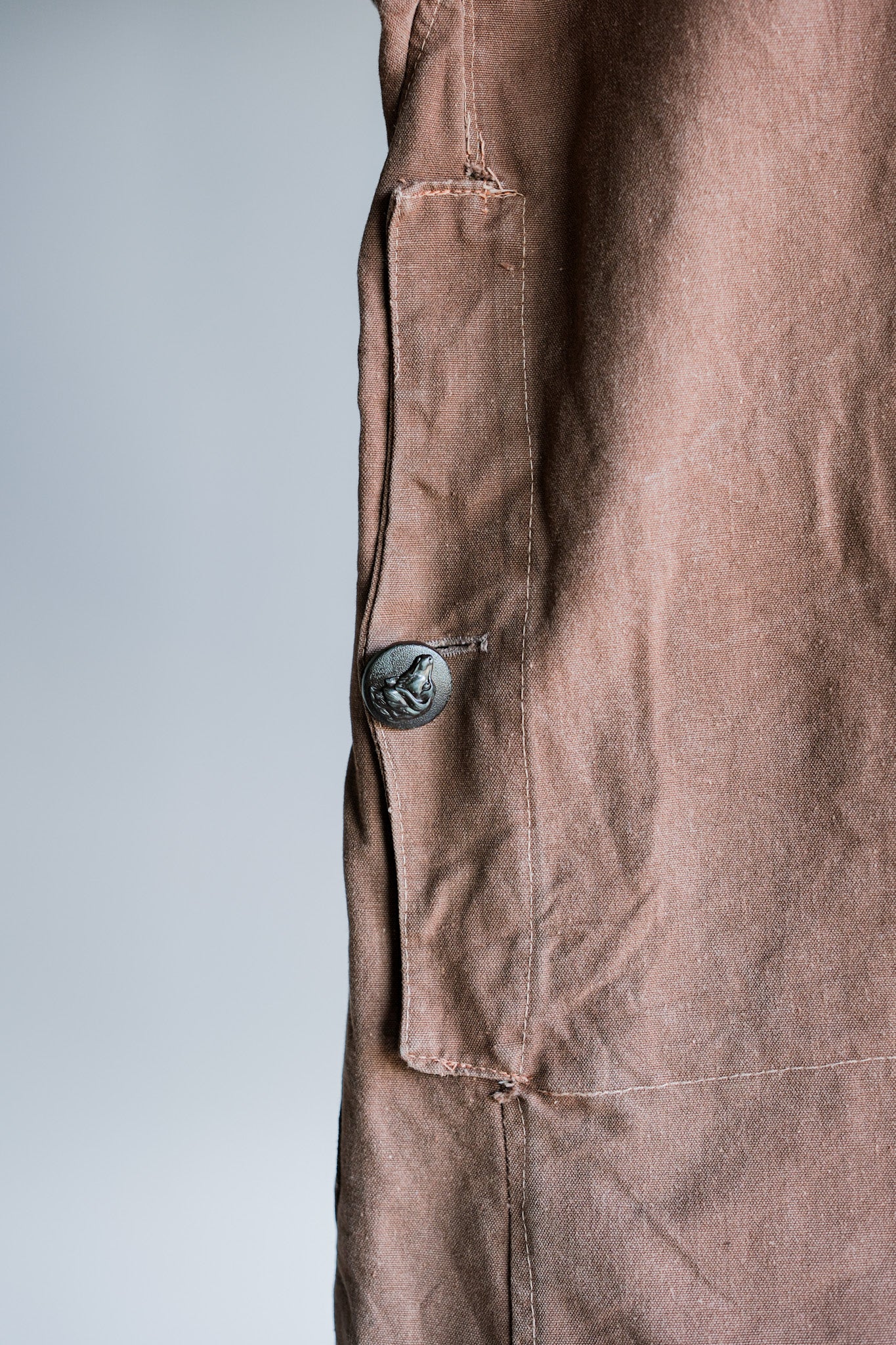 ［~40's］French Vintage Reddish Brown Cotton Canvas Hunting Jacket