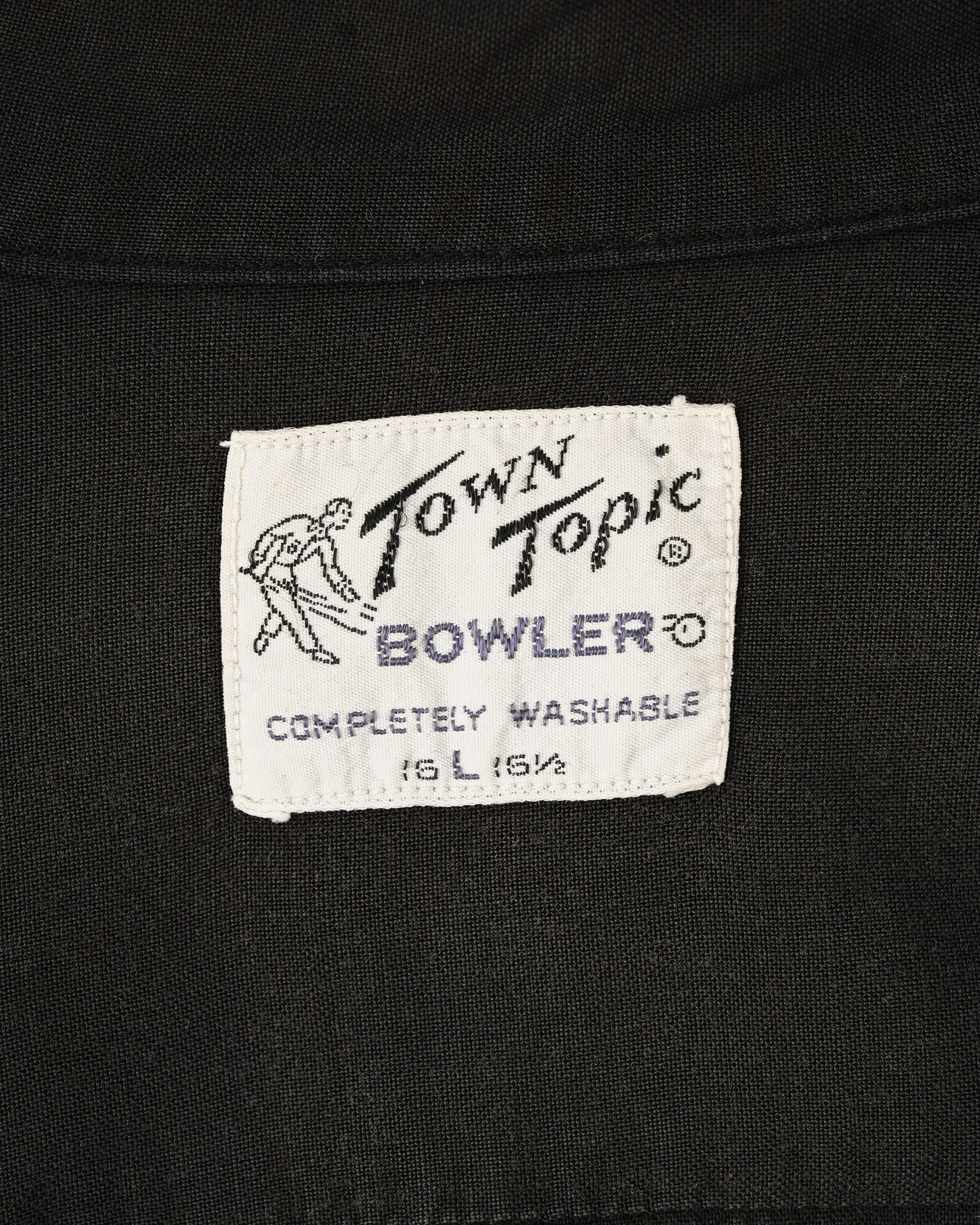 【~60's】American Vintage Black Rayon S/S Bowling Shirt Size.L