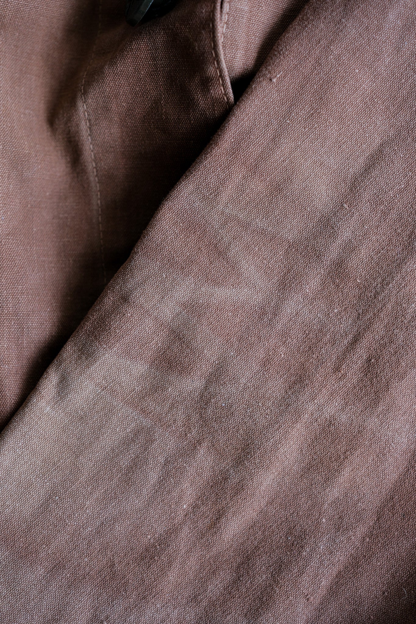 [~ 40's] Veste de chasse en toile de coton brun rougeâtre vintage français