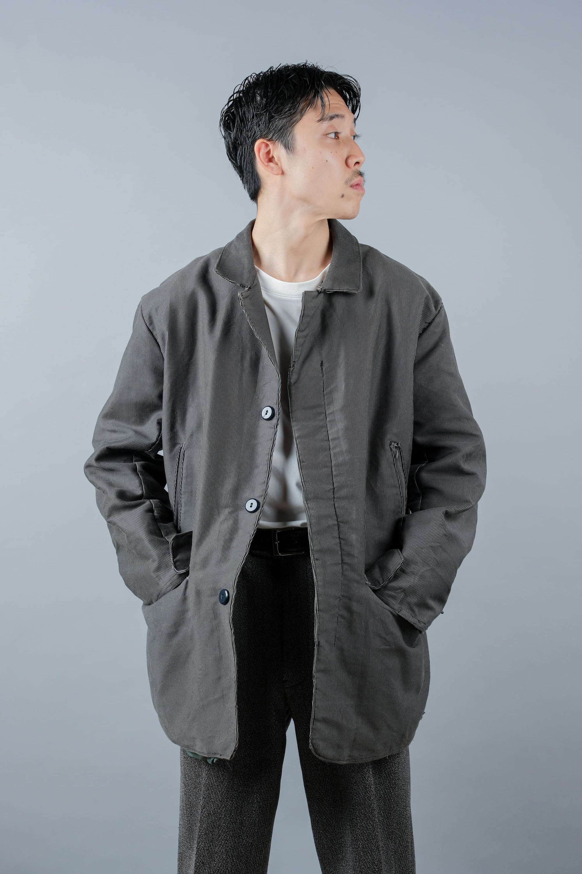 ［~60's］French Vintage Printed Moleskin Lapel Hunting Jacket "L'ESQUIMAU"