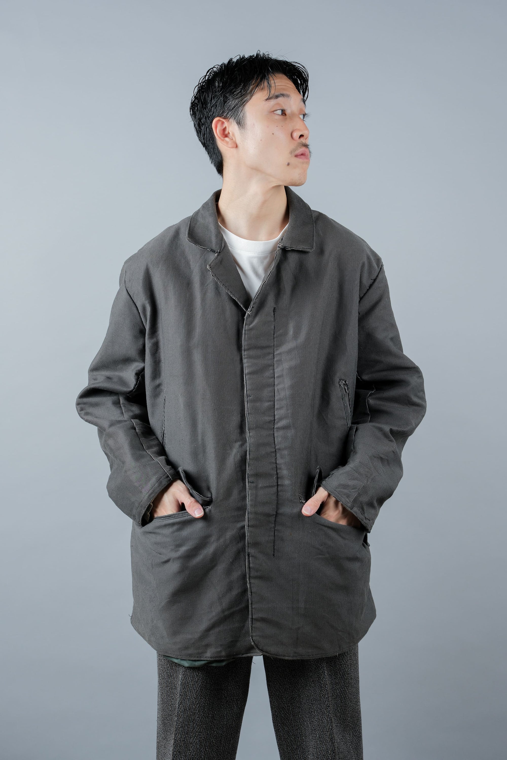 ［~60's］French Vintage Printed Moleskin Lapel Hunting Jacket "L'ESQUIMAU"