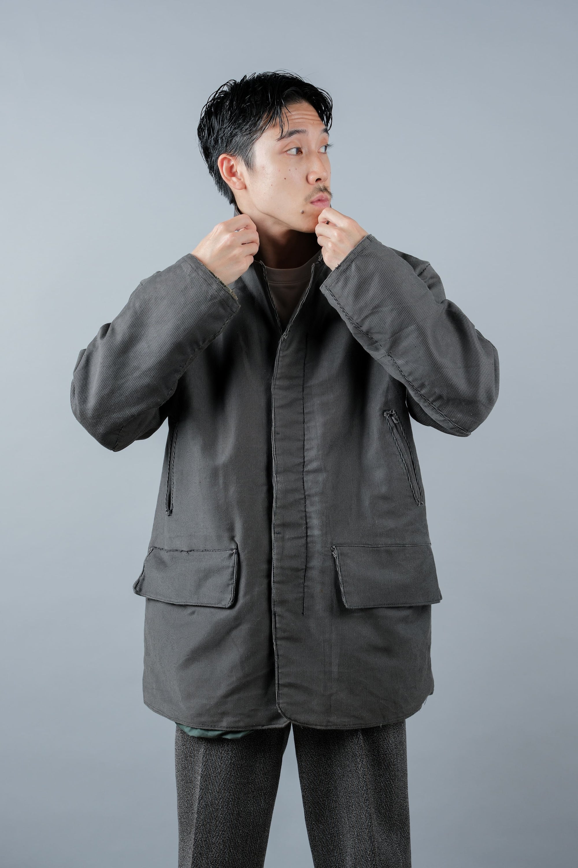 ［~60's］French Vintage Printed Moleskin Lapel Hunting Jacket "L'ESQUIMAU"