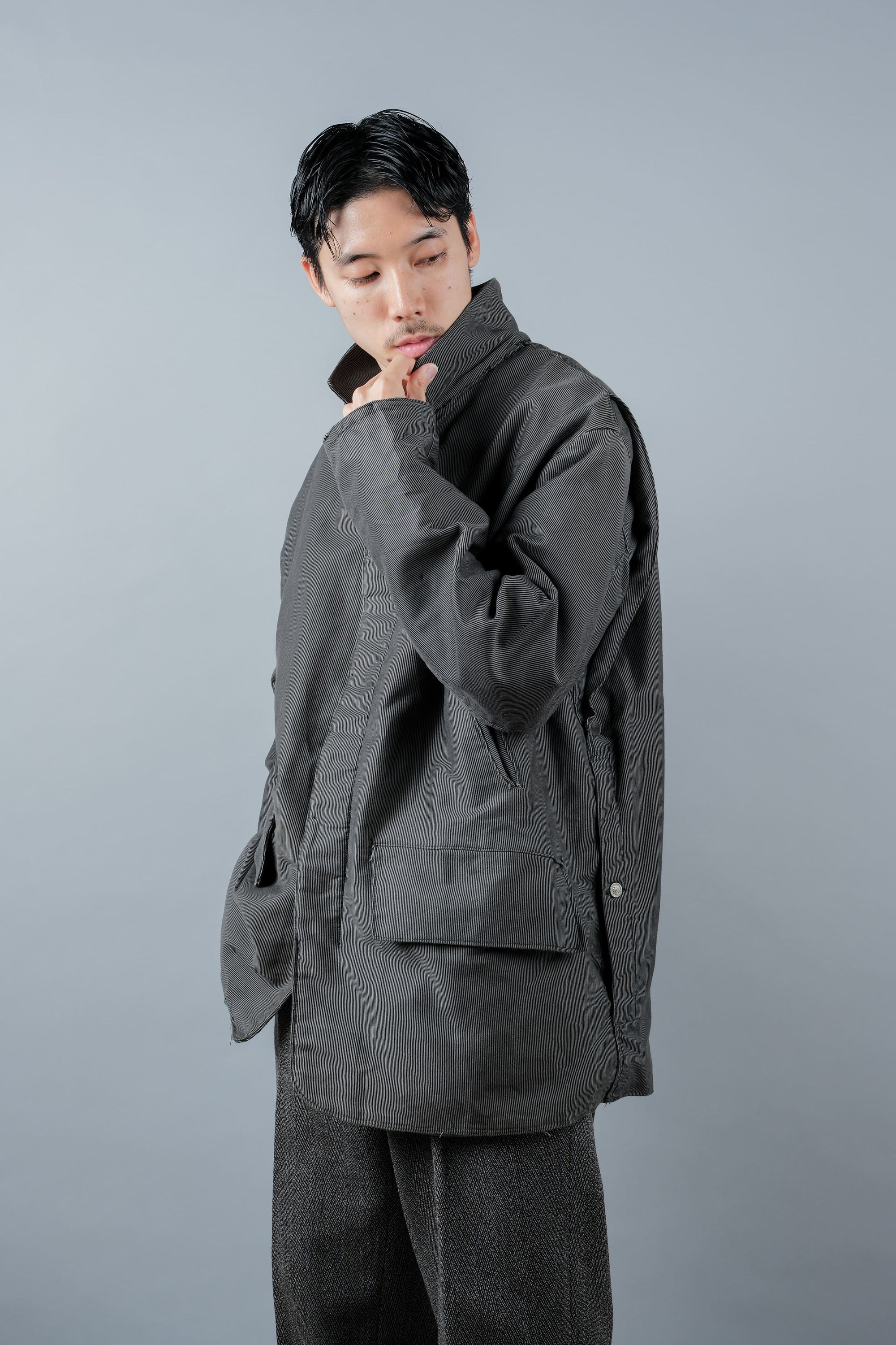 ［~60's］French Vintage Printed Moleskin Lapel Hunting Jacket "L'ESQUIMAU"