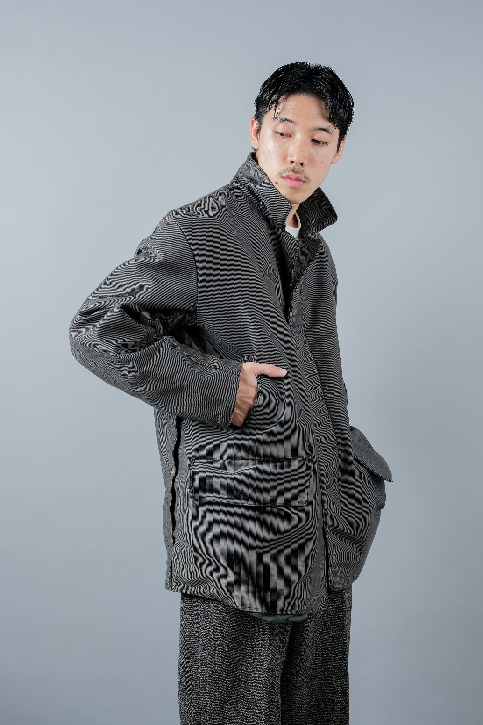 ［~60's］French Vintage Printed Moleskin Lapel Hunting Jacket "L'ESQUIMAU"