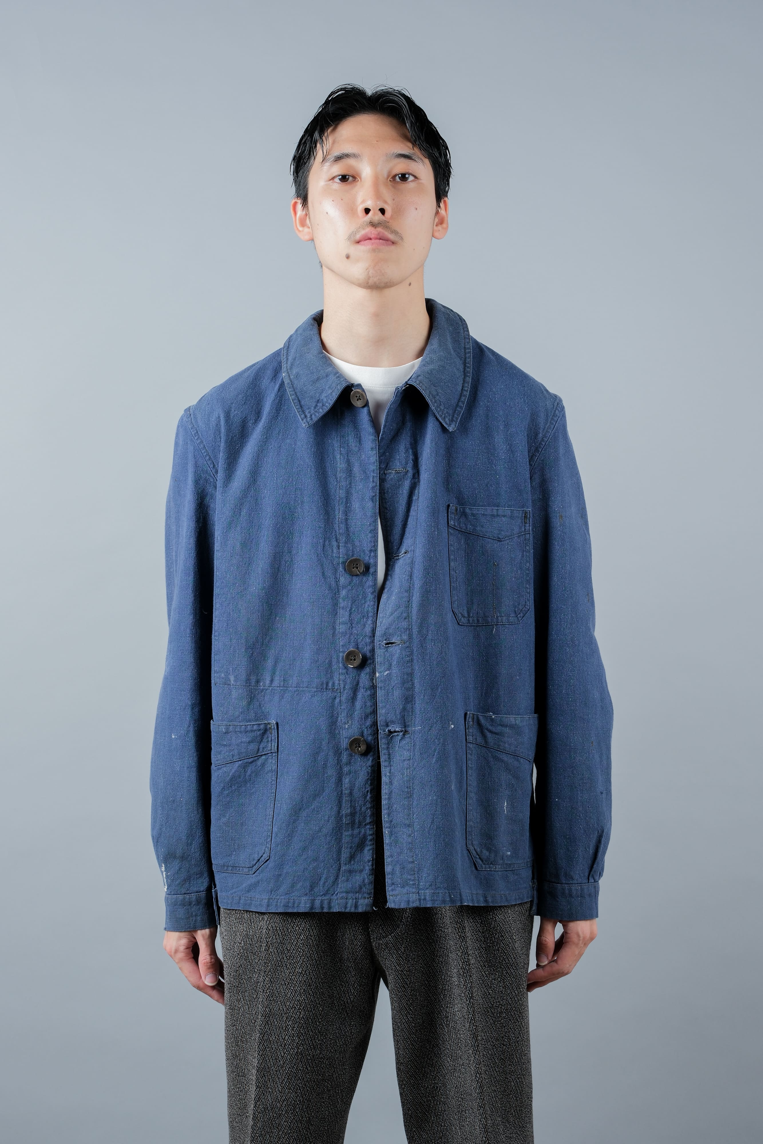 【~40's】French Vintage Indigo Metis Work Jacket