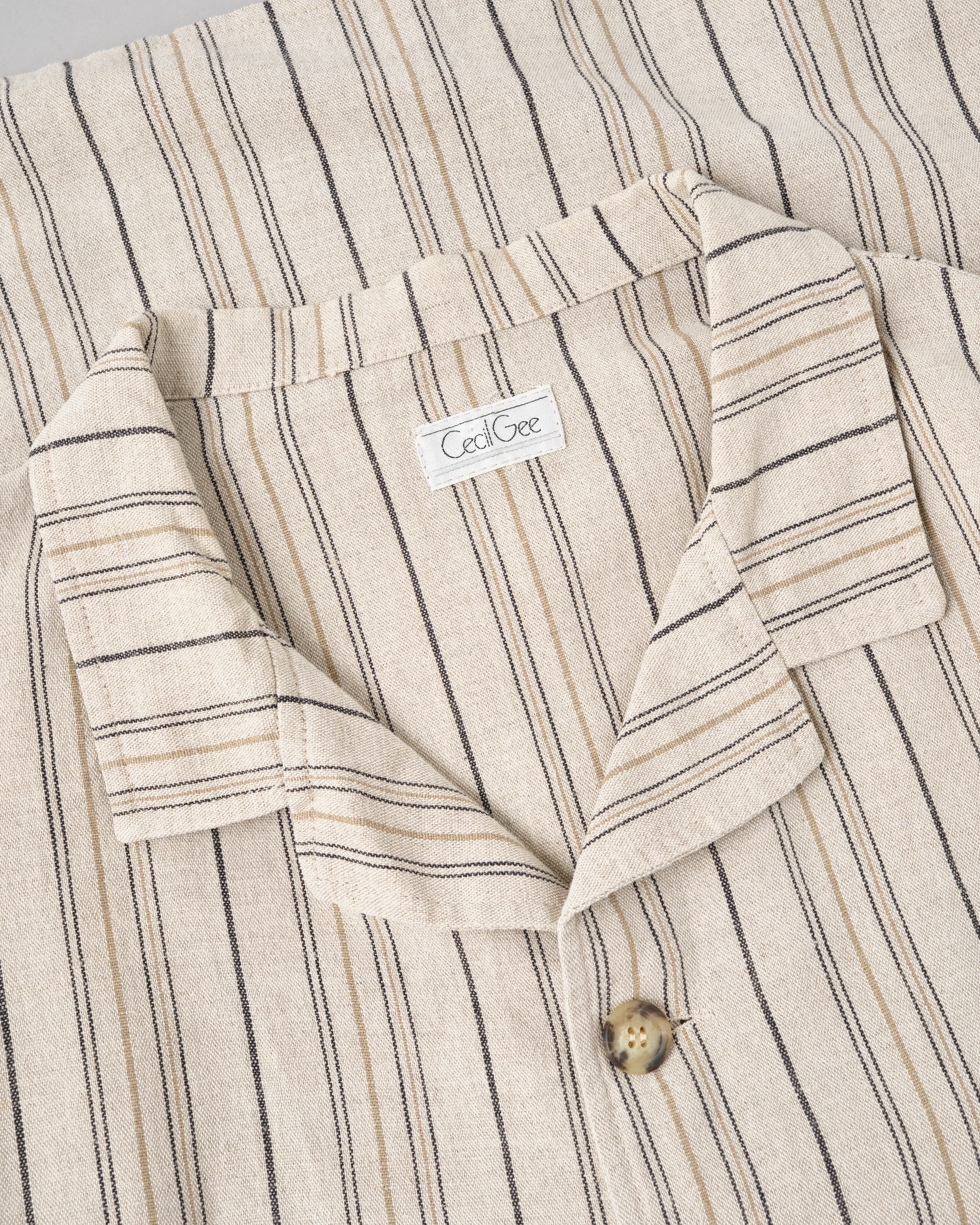 [~80's] Old CecilGee Linen Striped Jacket