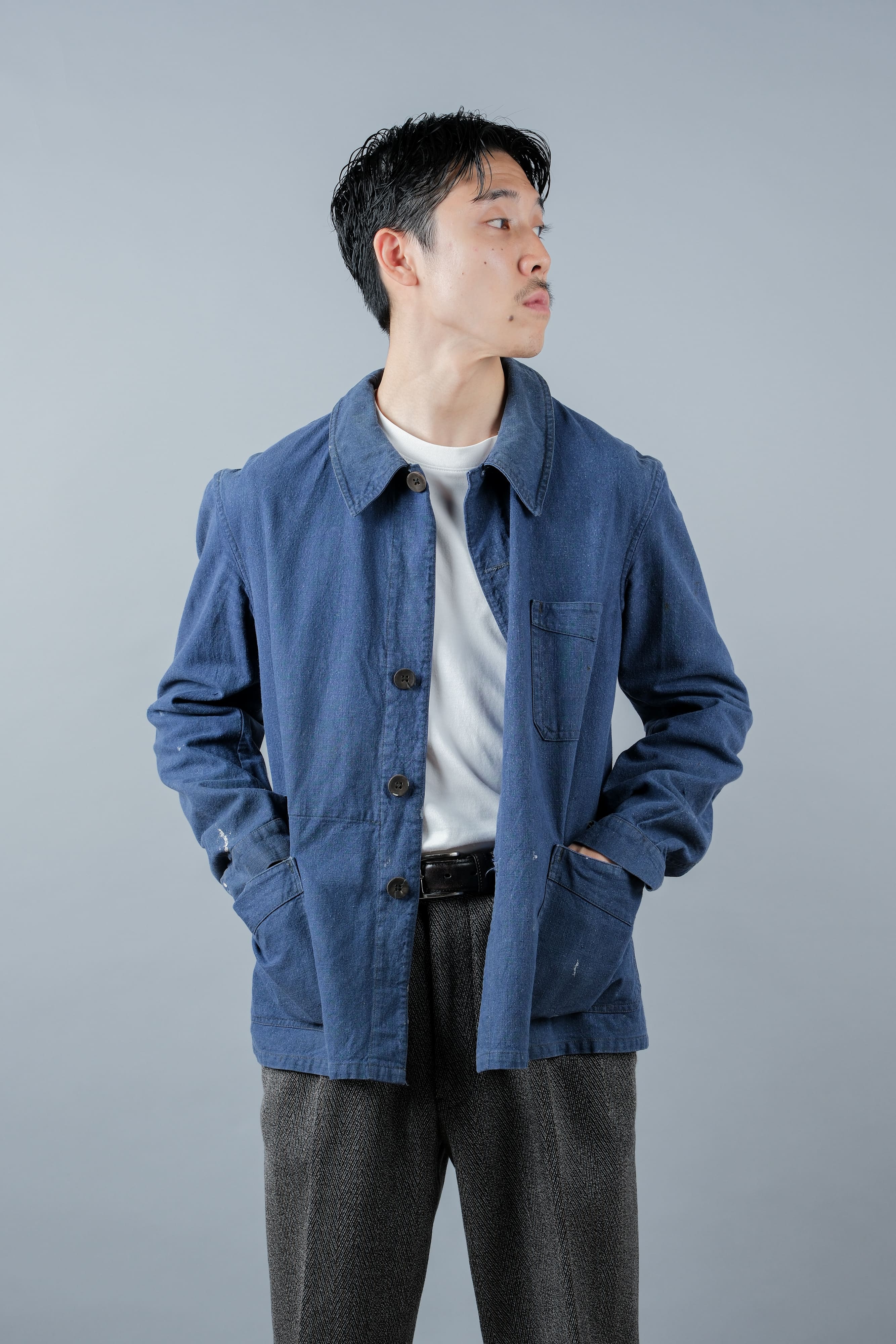 【~40's】French Vintage Indigo Metis Work Jacket