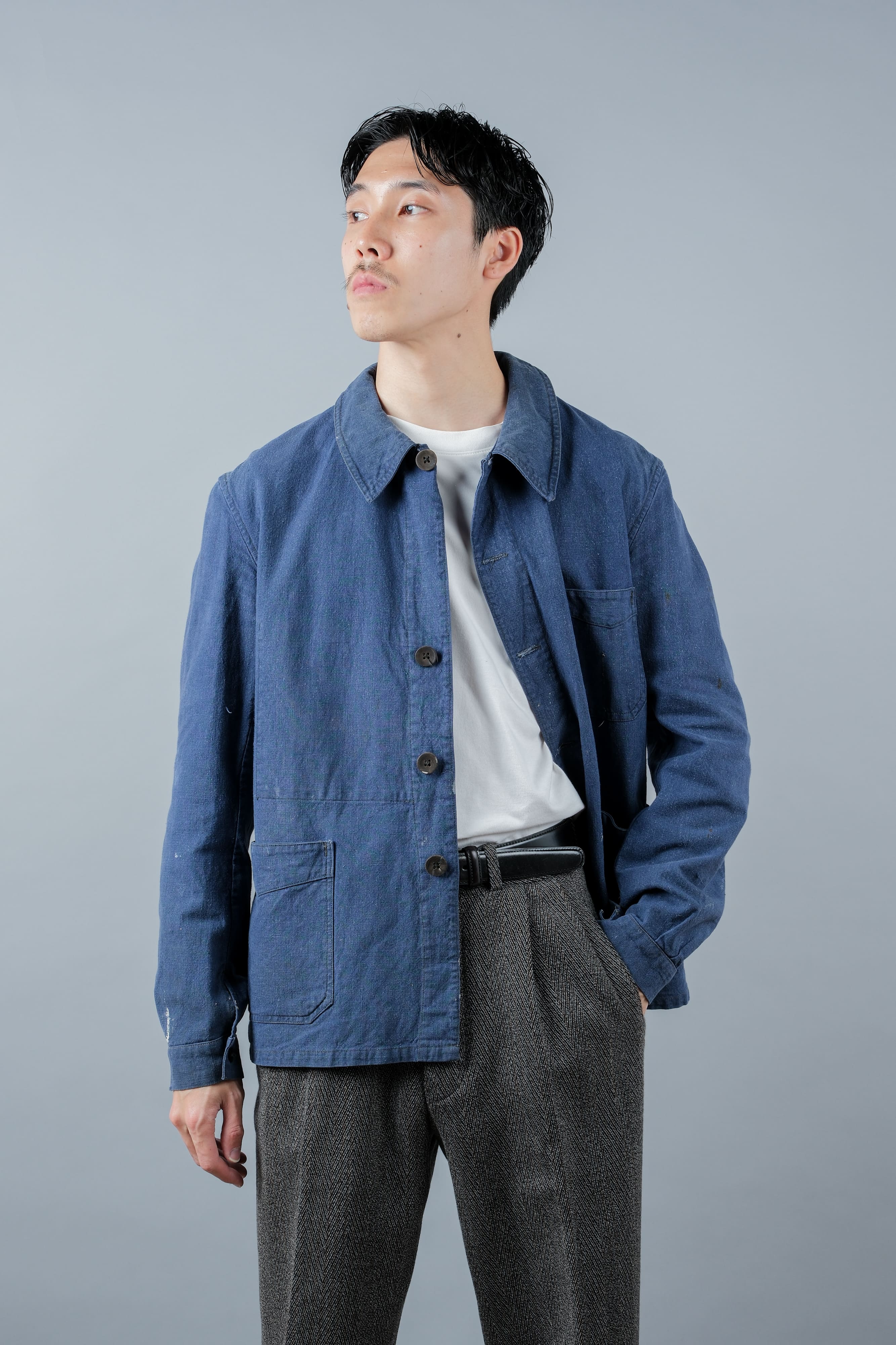 【~40's】French Vintage Indigo Metis Work Jacket