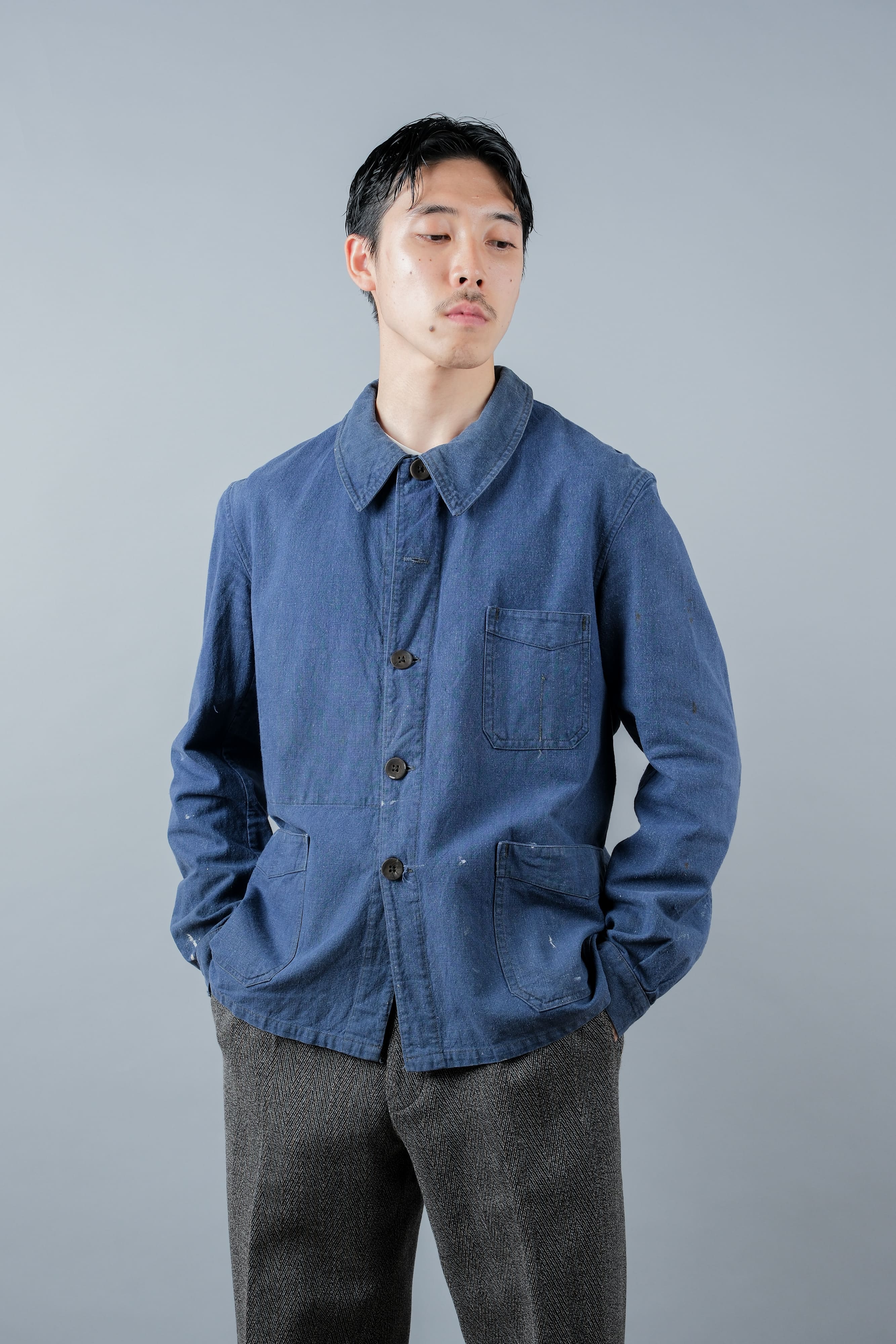 【~40's】French Vintage Indigo Metis Work Jacket