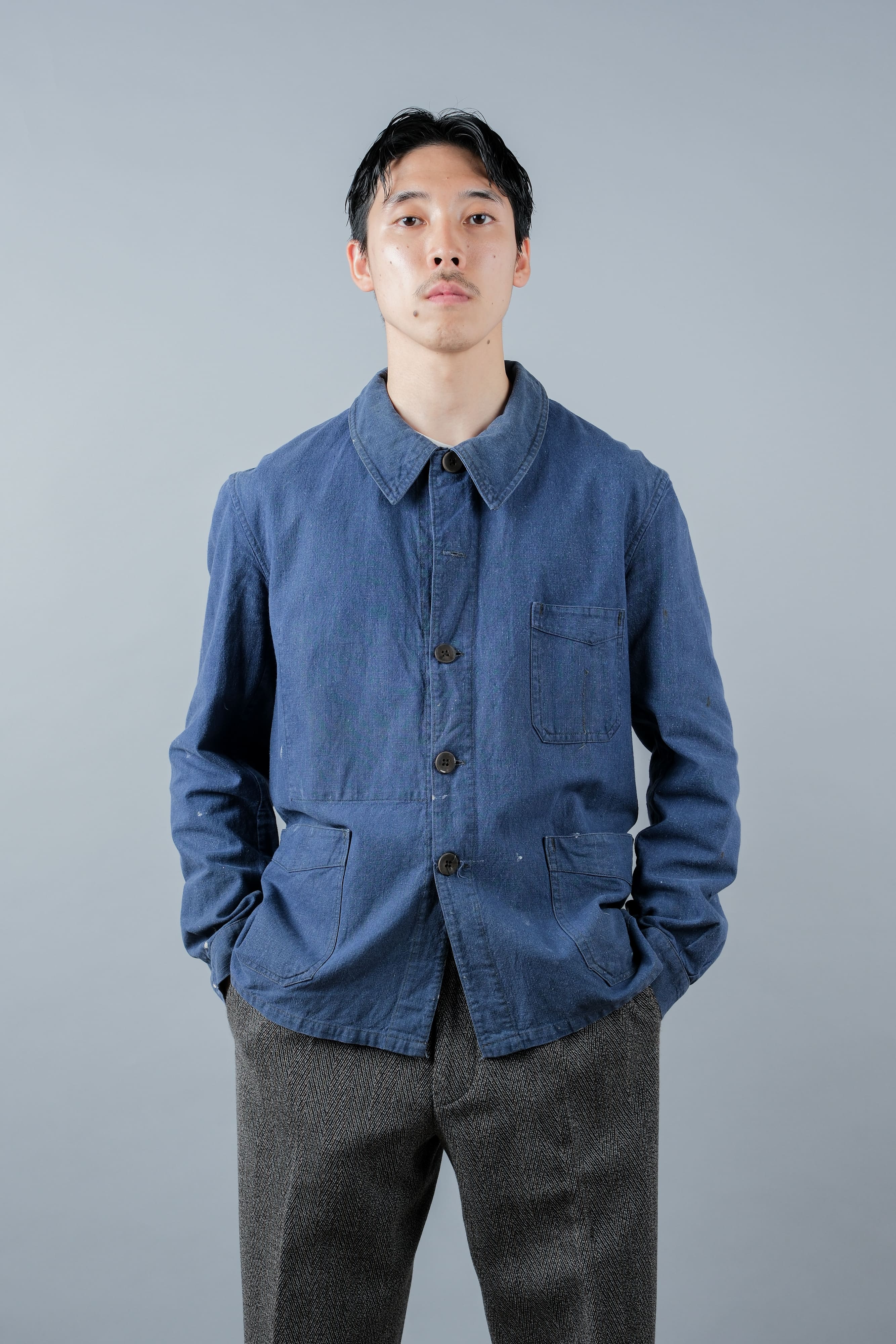 【~40's】French Vintage Indigo Metis Work Jacket