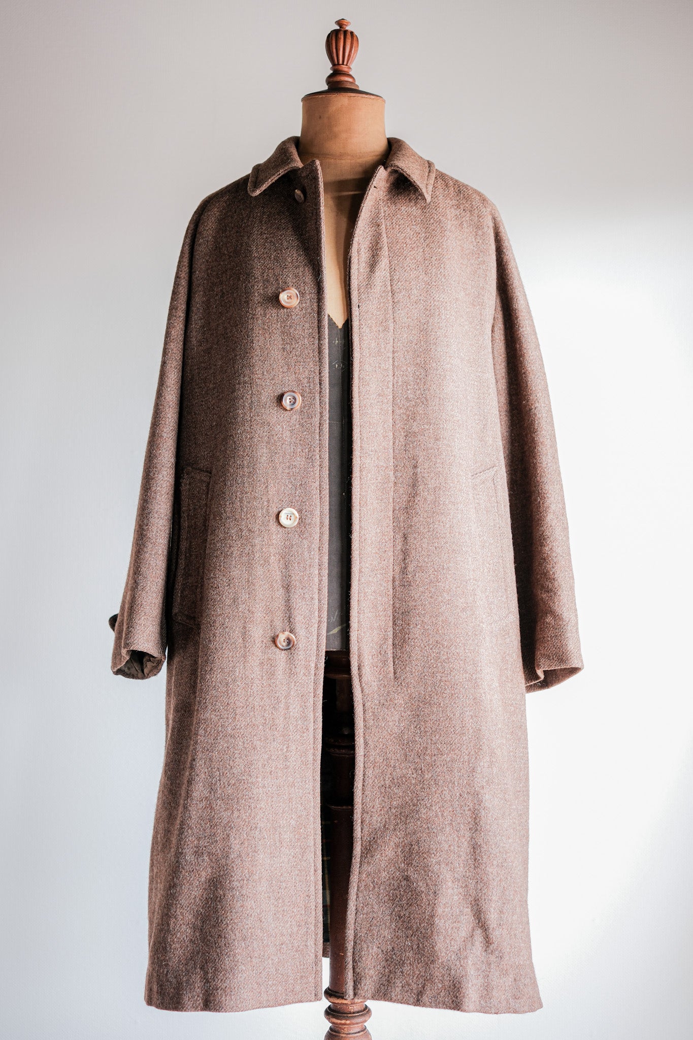 ［~90's］OLD ENGLAND PARIS Single Raglan Wool Balmacaan Coat