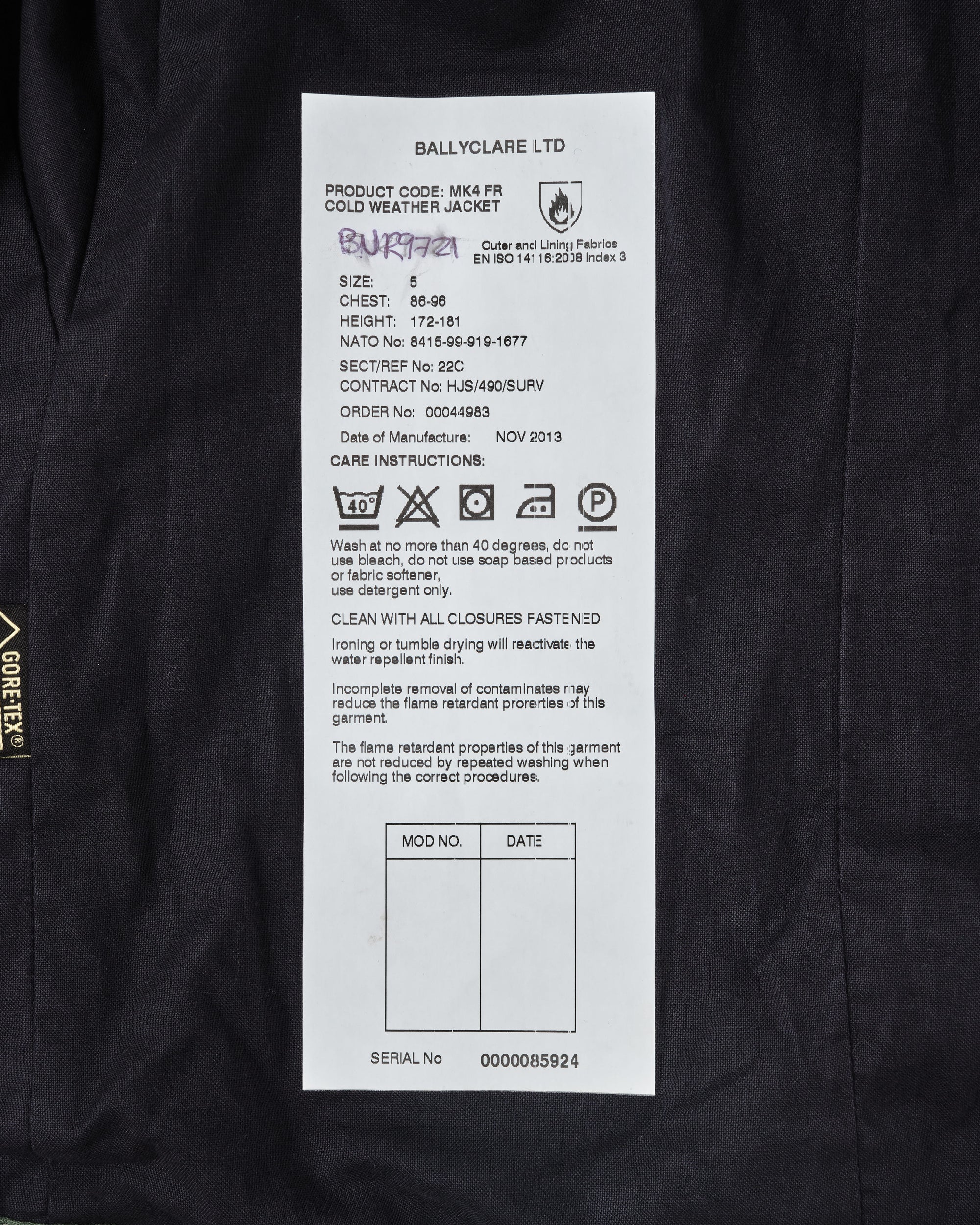 ［~2010's］Royal Air Force MK4 GORE-TEX Cold Weather Flying Jacket Size.5