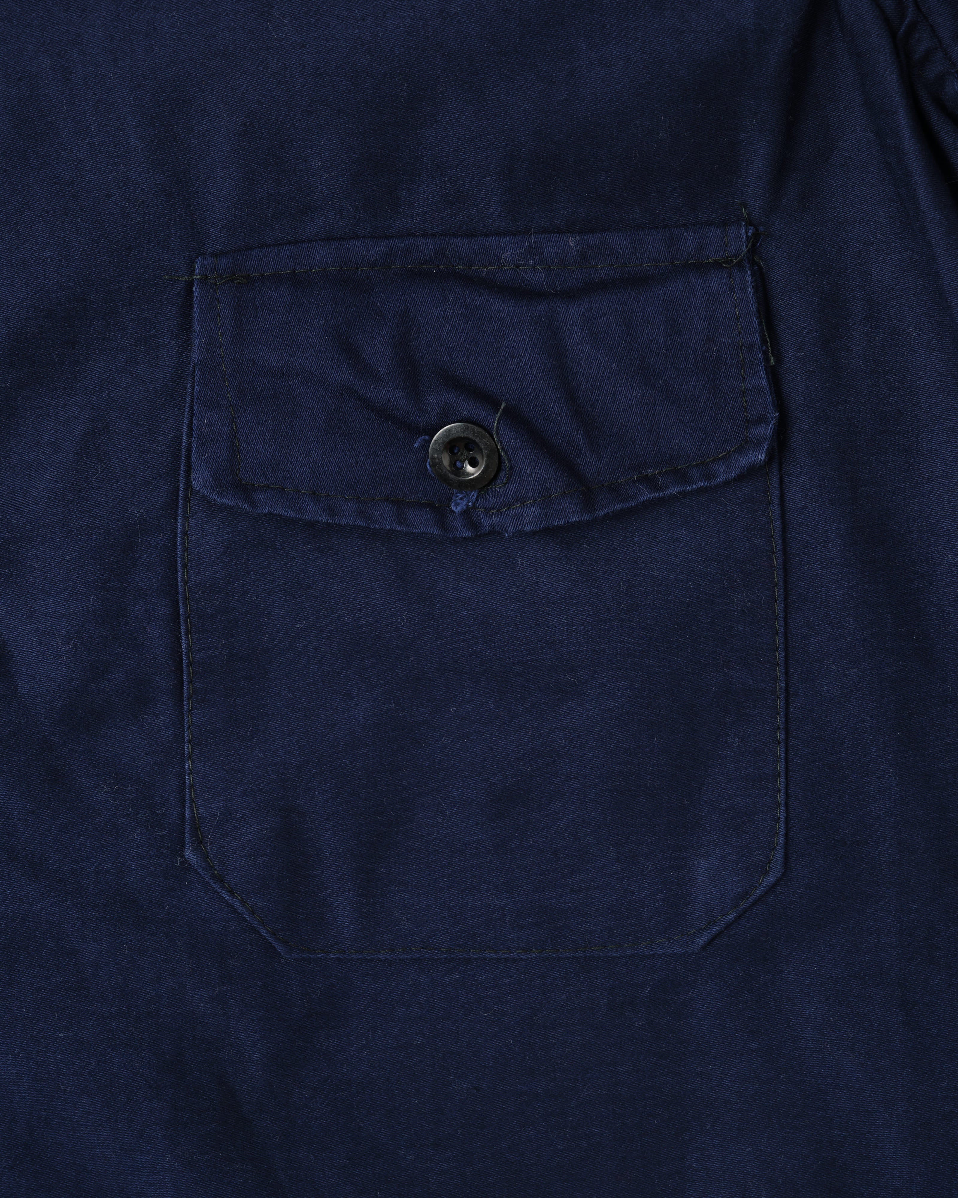 [~70's] Italian Navy Blue Moleskin Work Smock Size.3
