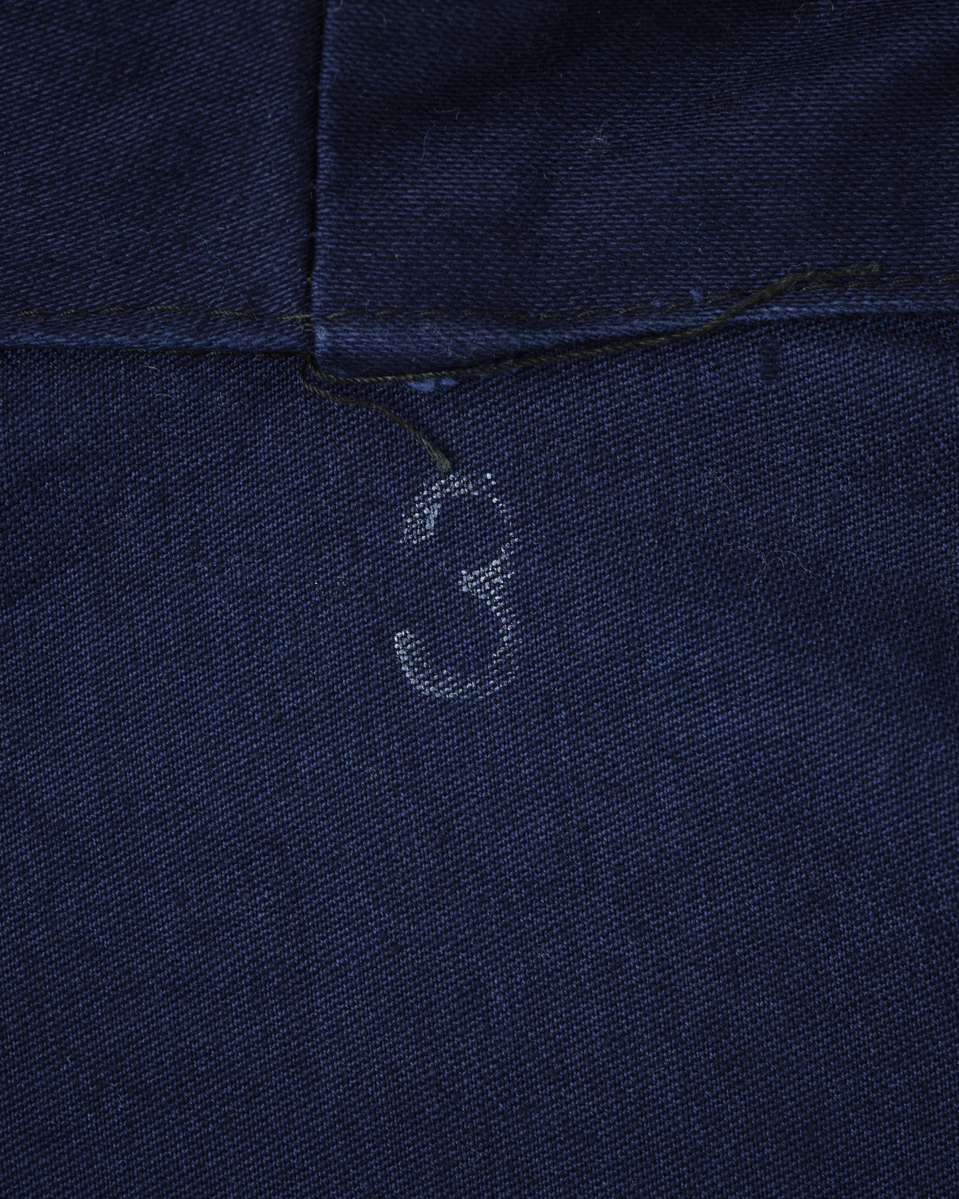 [~70's] Italian Navy Blue Moleskin Work Smock Size.3