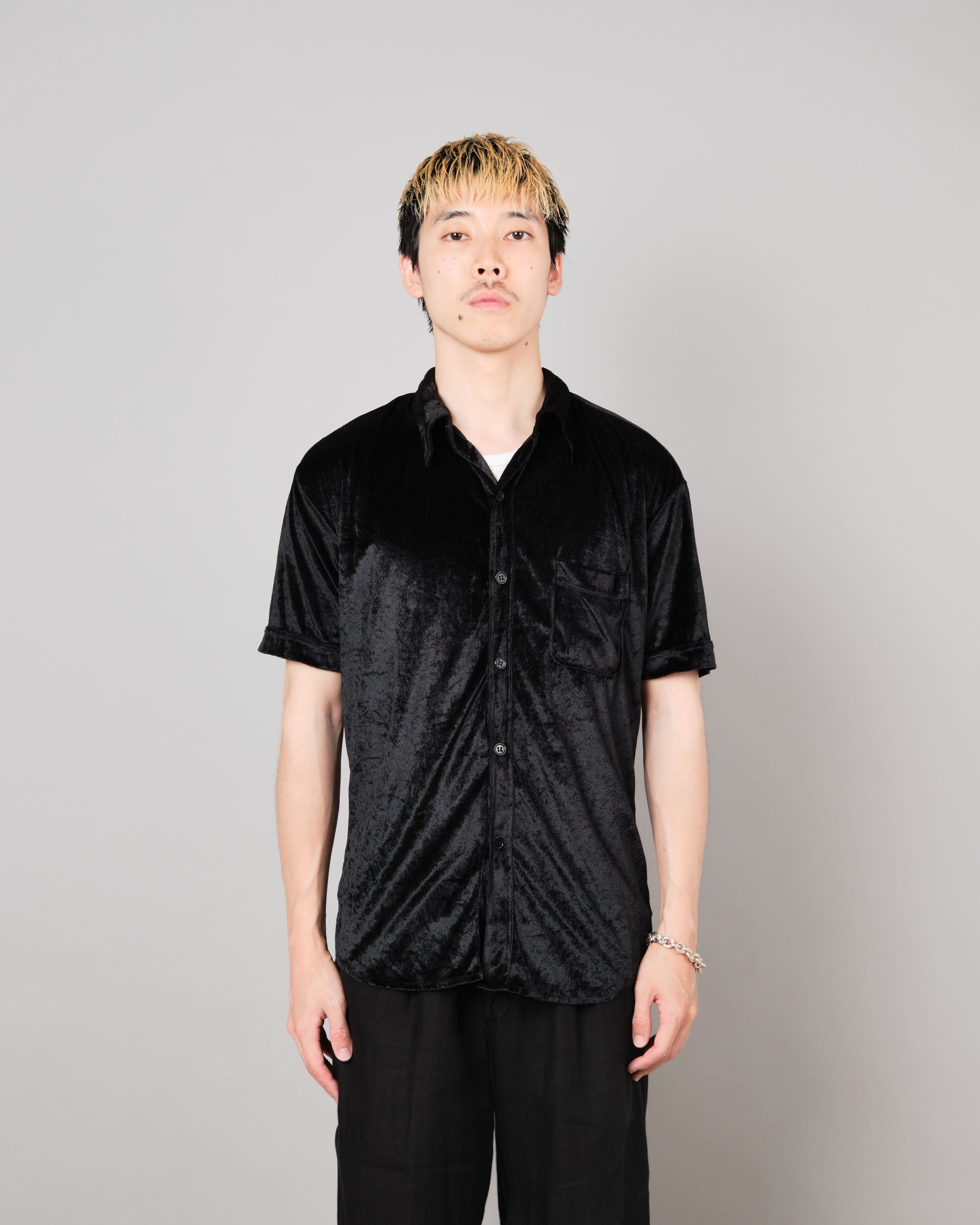 ［~90's］Old Paul Smith Black Velor S/S Shirt