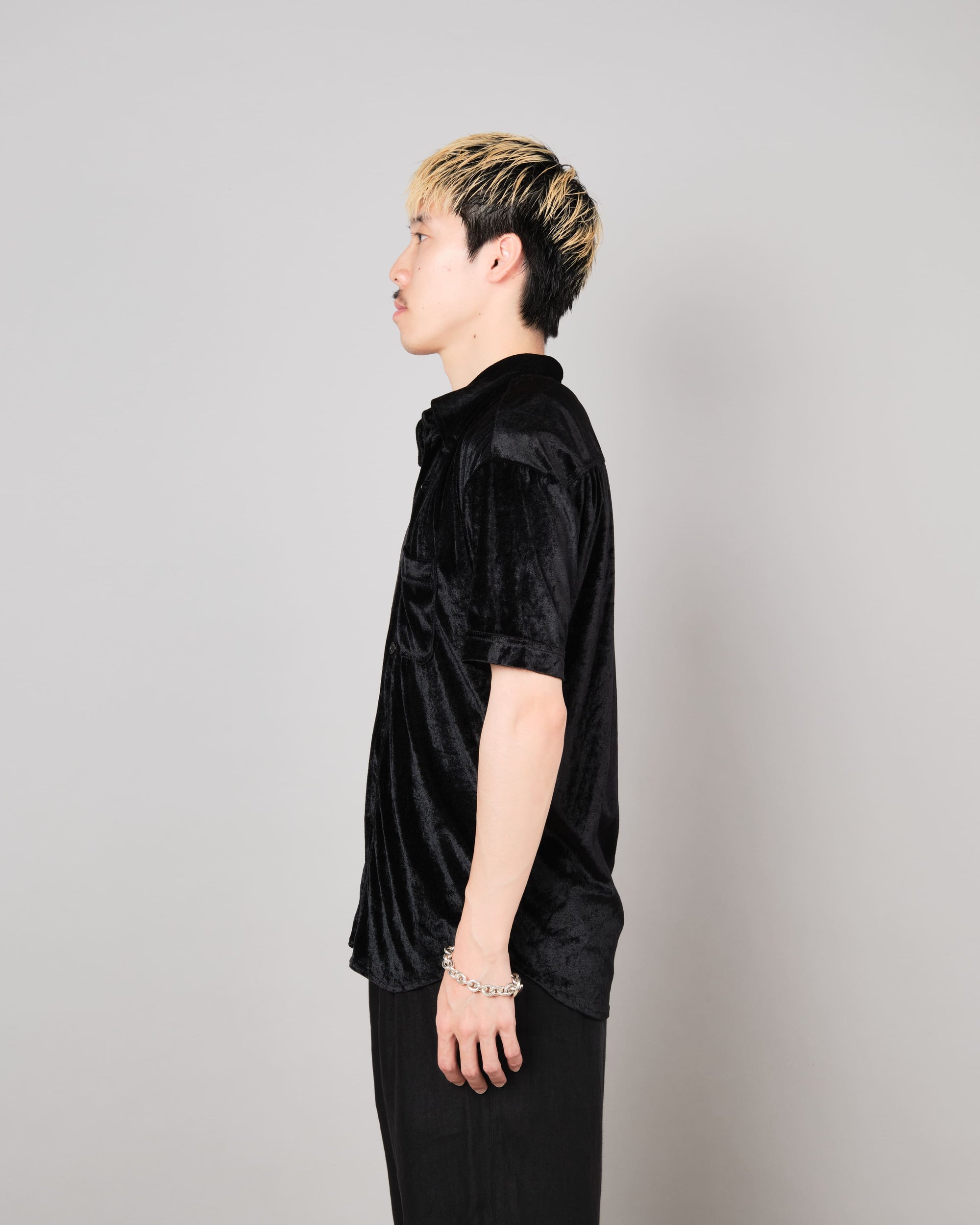［~90's］Old Paul Smith Black Velor S/S Shirt