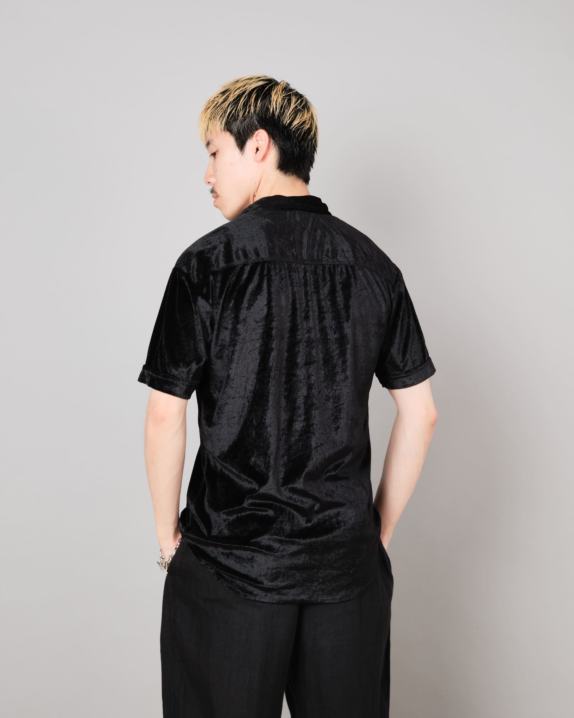 ［~90's］Old Paul Smith Black Velor S/S Shirt