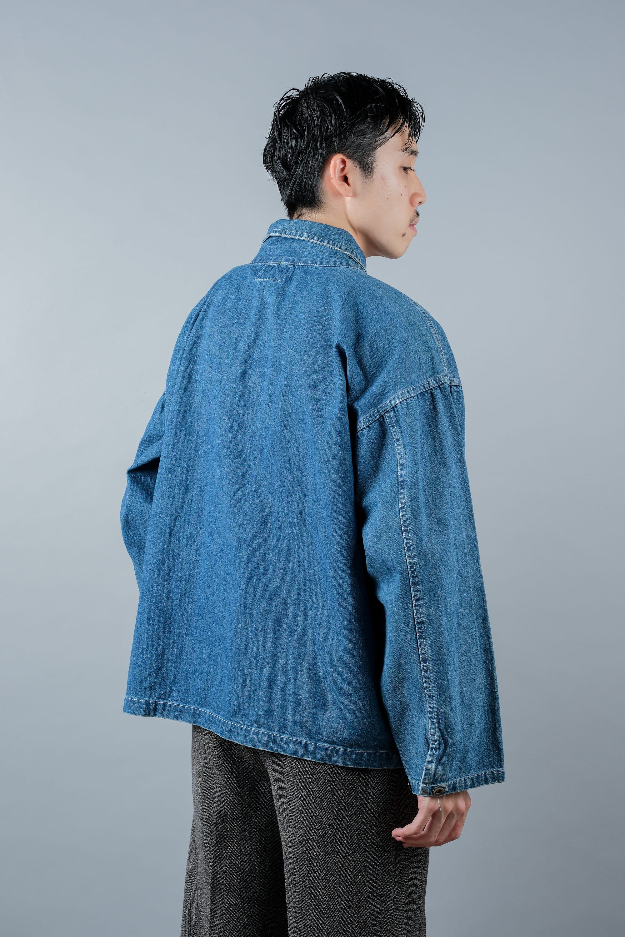 ［~90's］American Vintage U.S.ARMY Type Dungaree Denim Pullover Jumper Size.M
