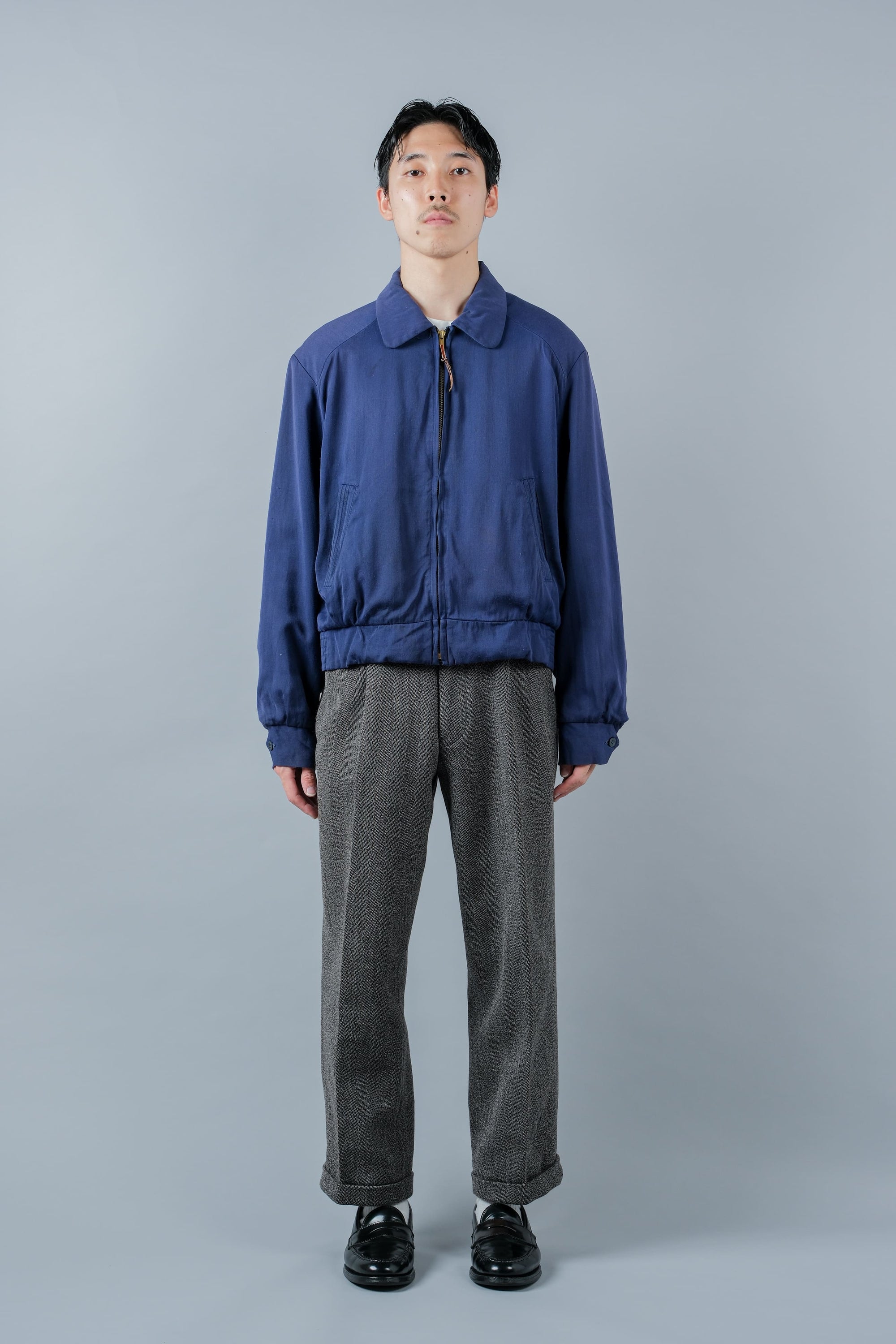 ［~50's］American Vintage Navy Rayon Gabardine Jacket
