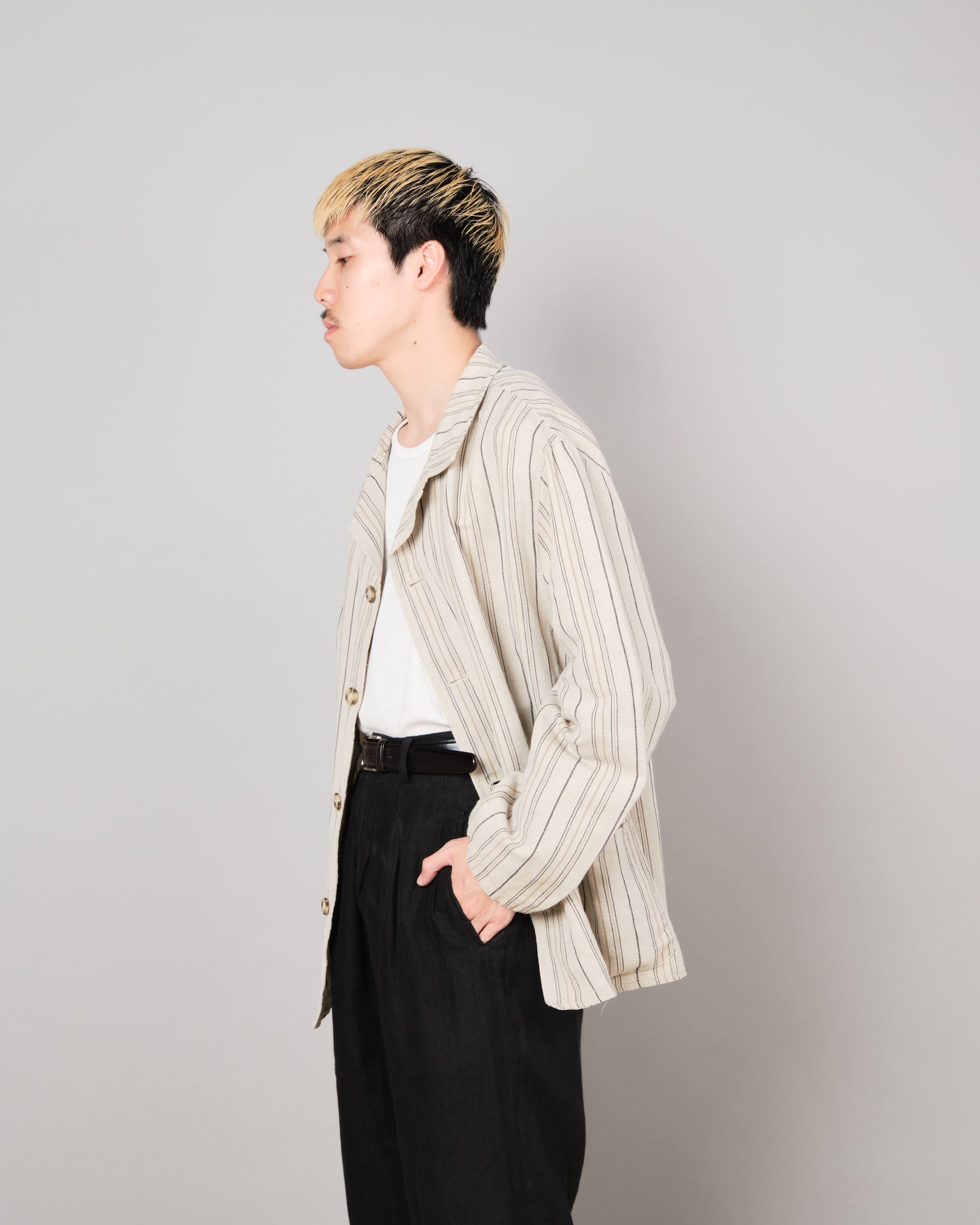 ［~80’s］Old CecilGee Linen Striped Jacket