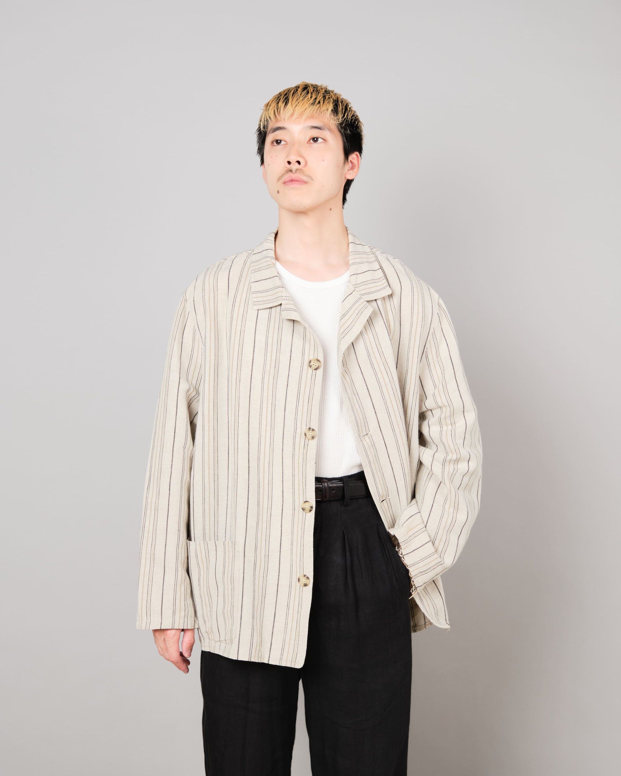 ［~80’s］Old CecilGee Linen Striped Jacket