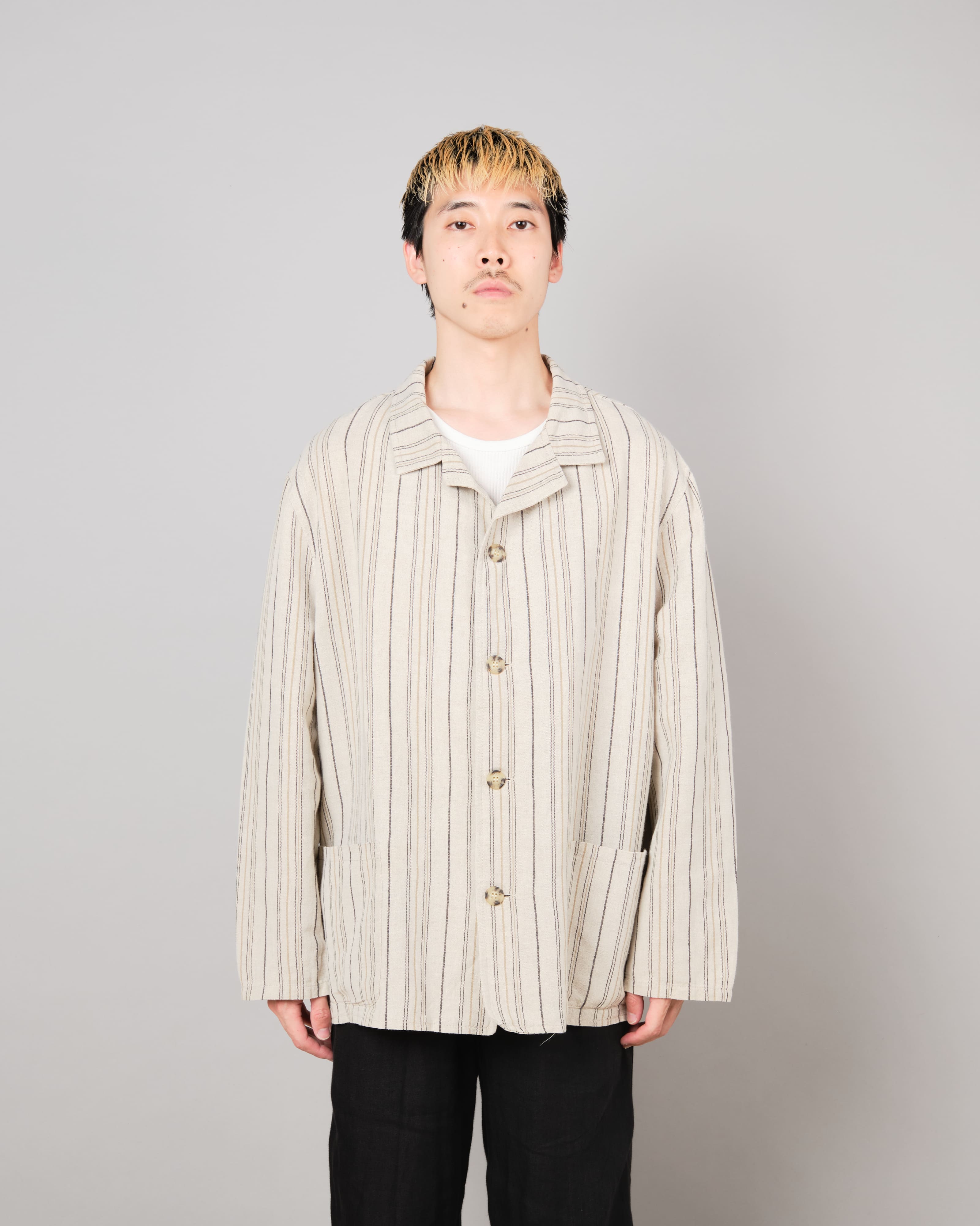 [~80's] Old CecilGee Linen Striped Jacket