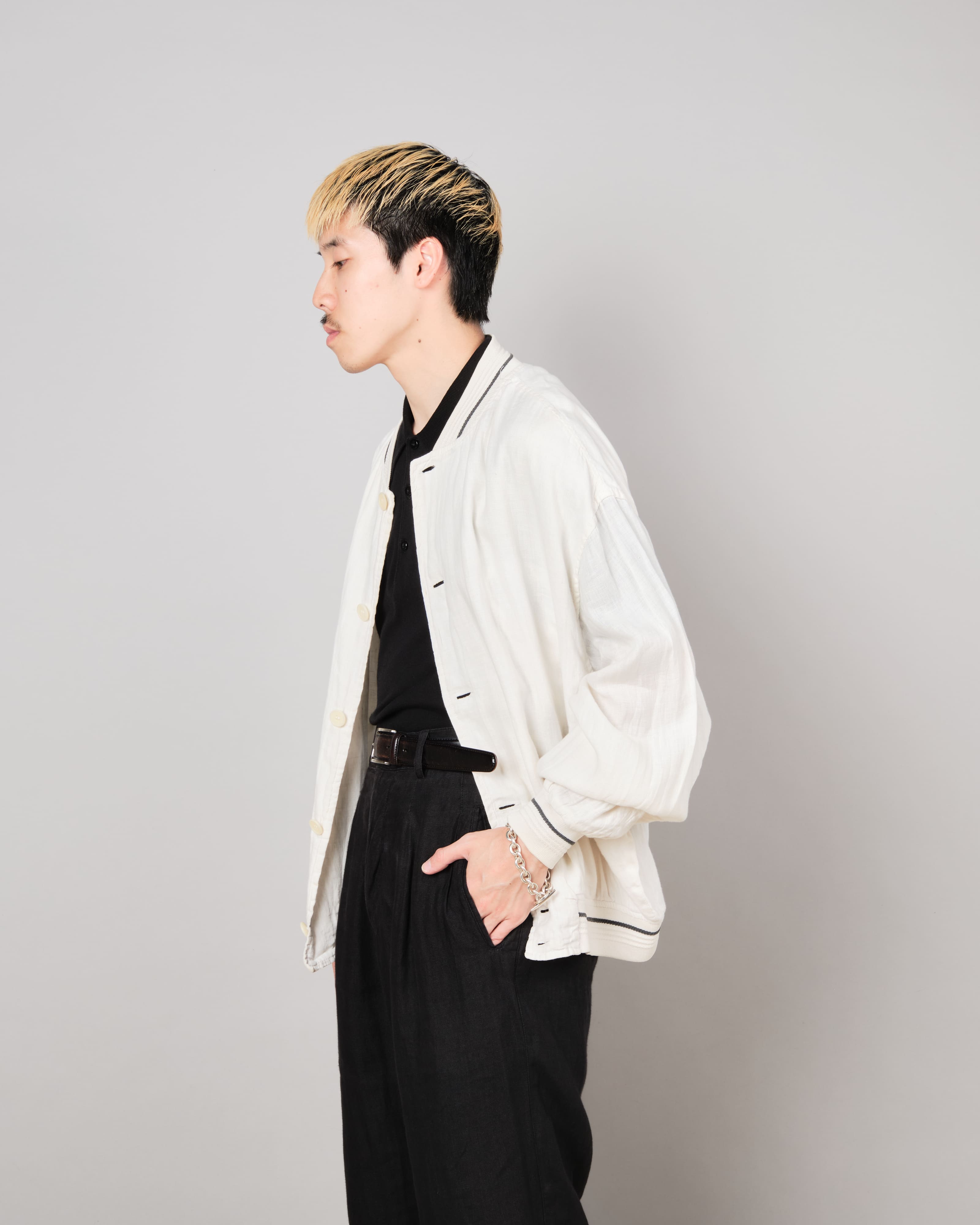 [~80's] Old CORTIGIANI Linen Blouson Size.50