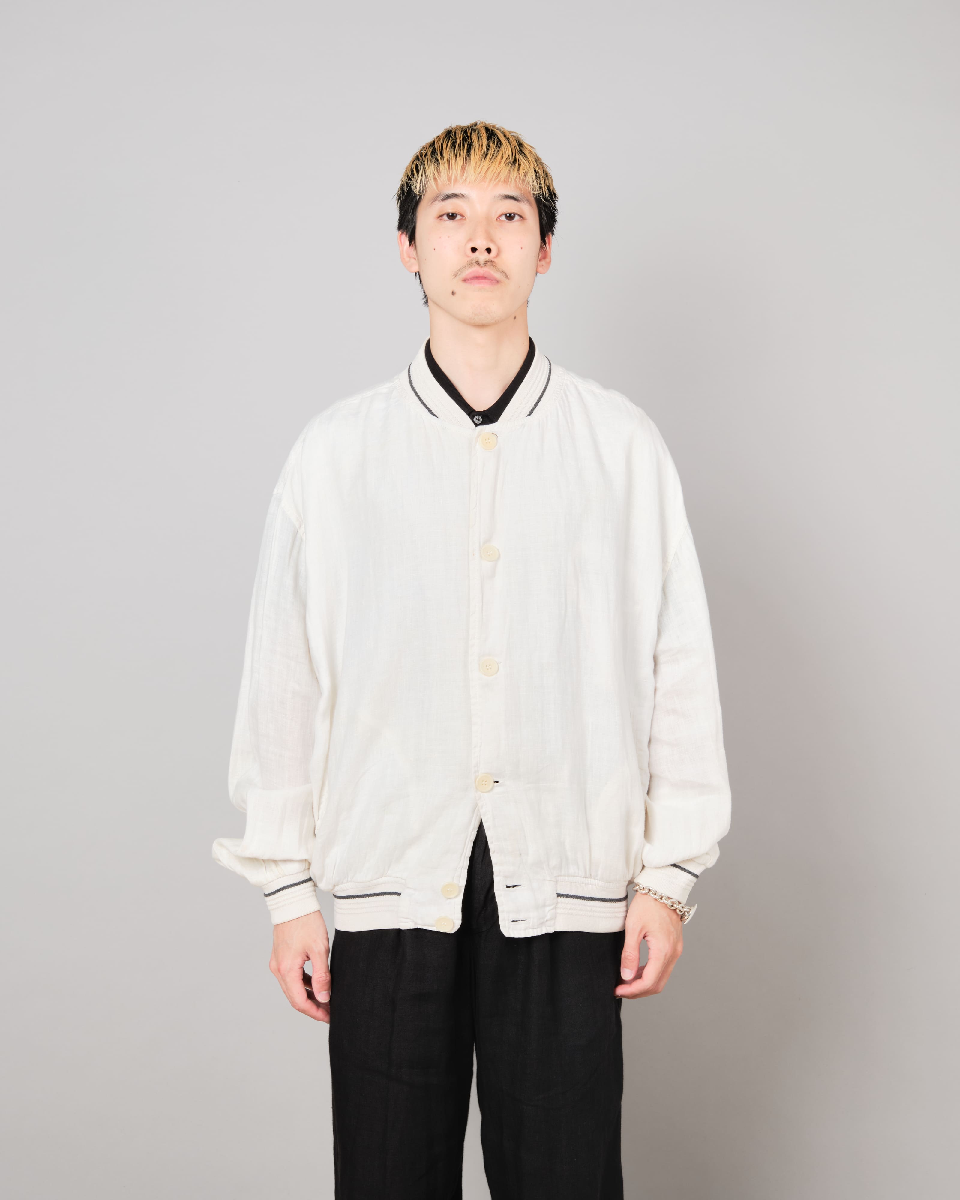 [~80's] Old CORTIGIANI Linen Blouson Size.50
