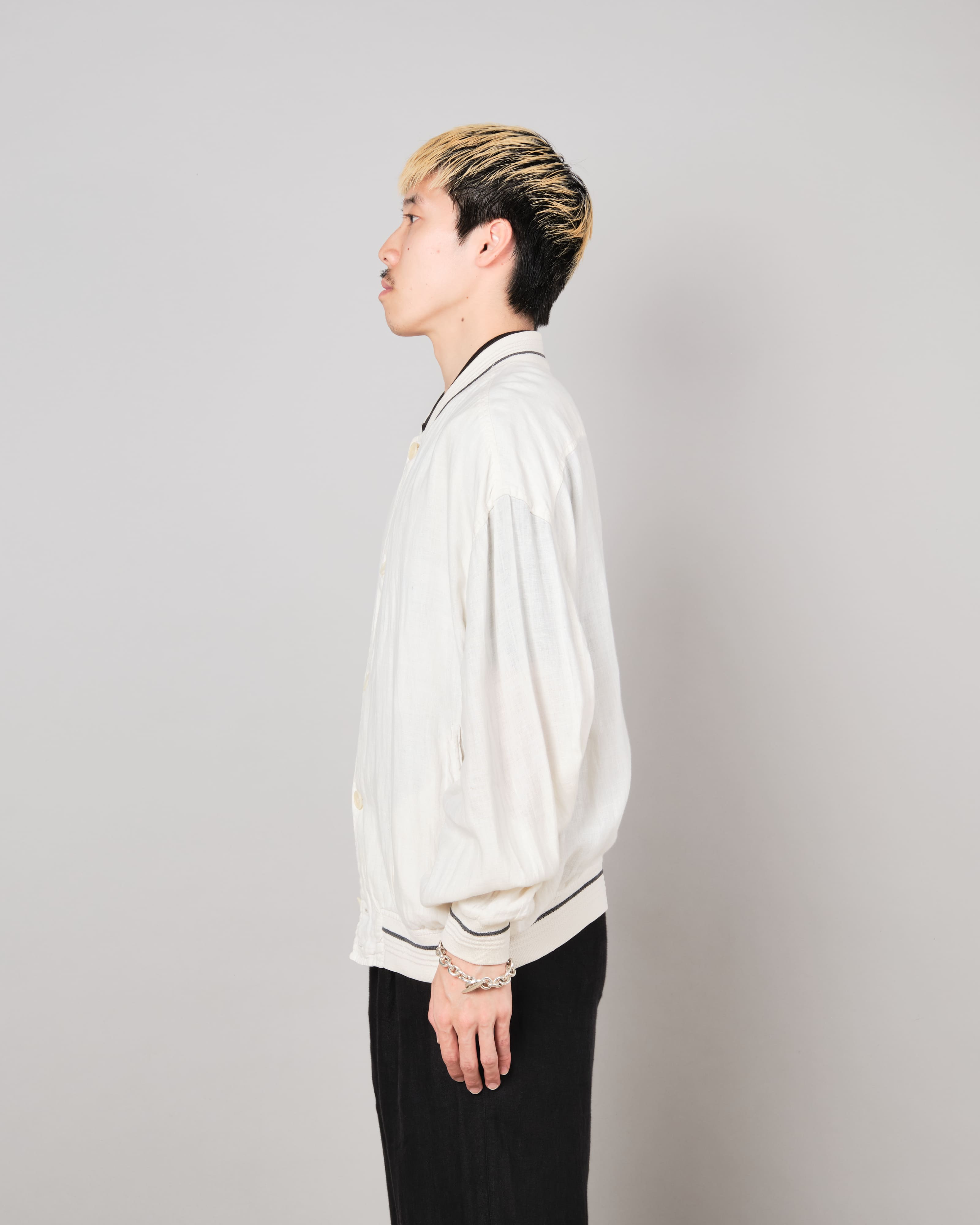 [~80's] Old CORTIGIANI Linen Blouson Size.50