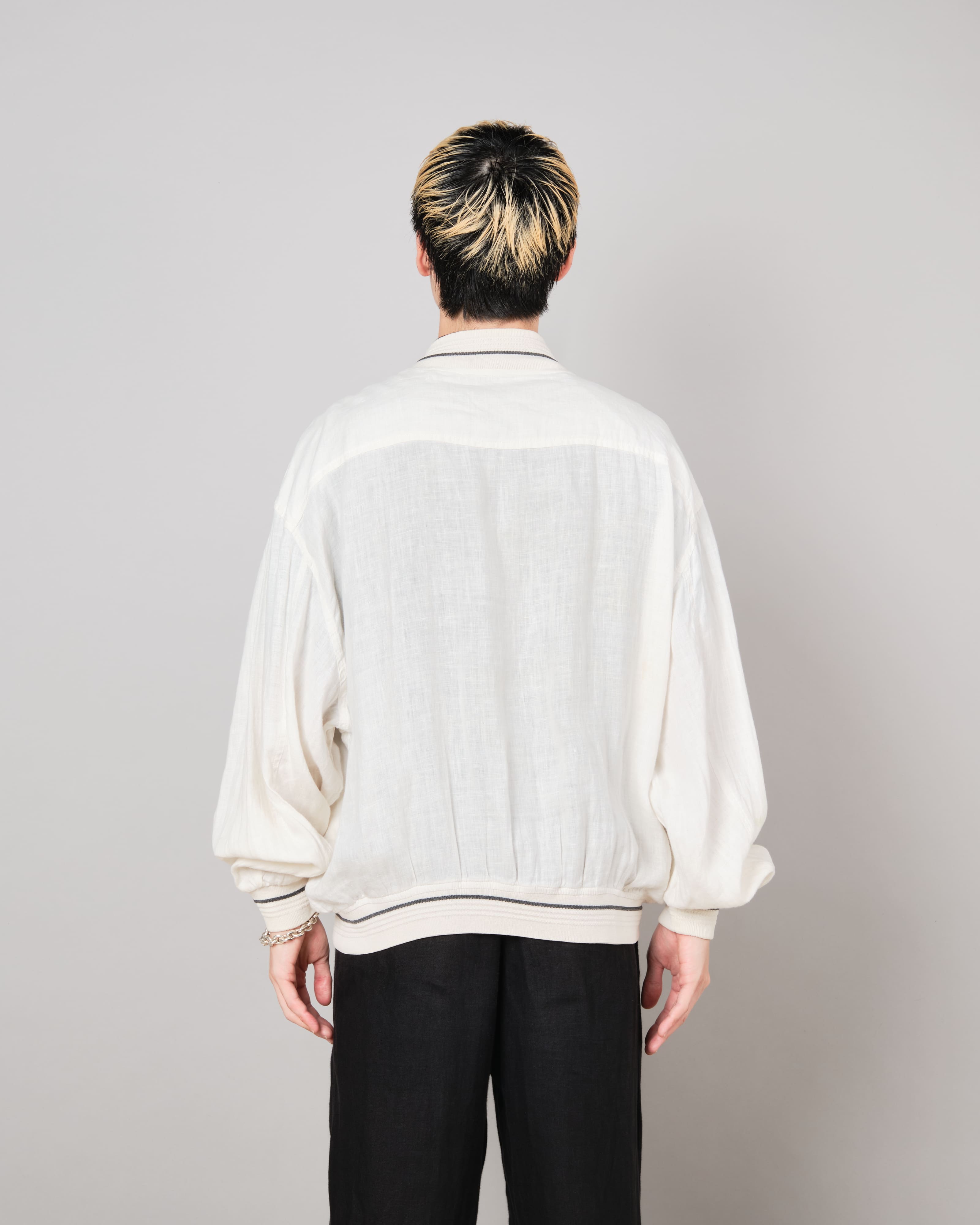 [~80's] Old CORTIGIANI Linen Blouson Size.50