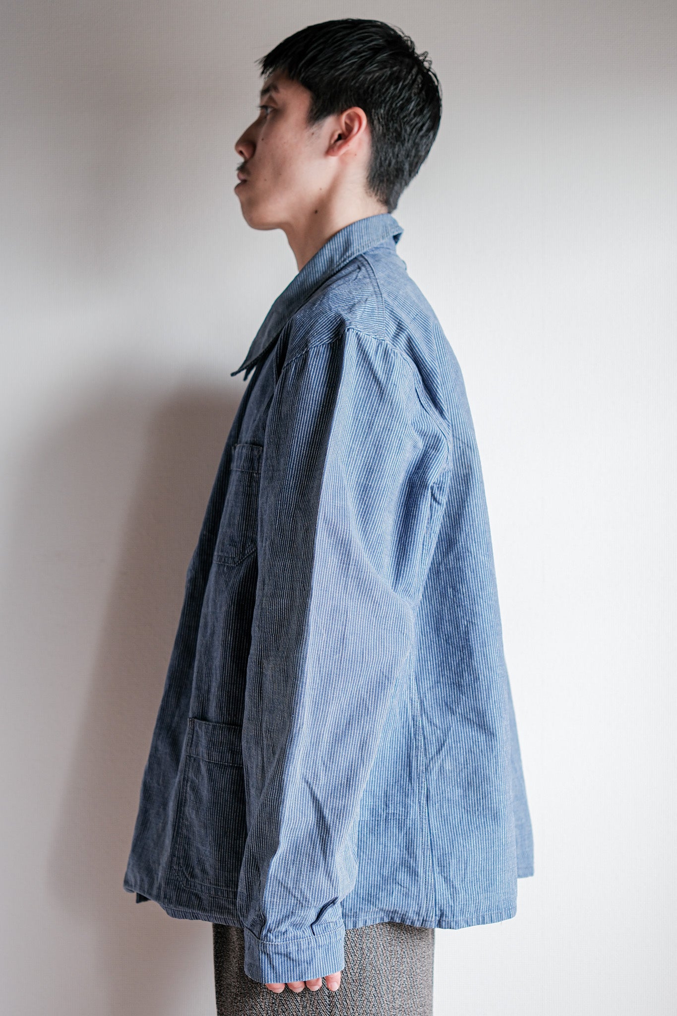 ［~40's］Italian Vintage Cotton Striped Work Jacket