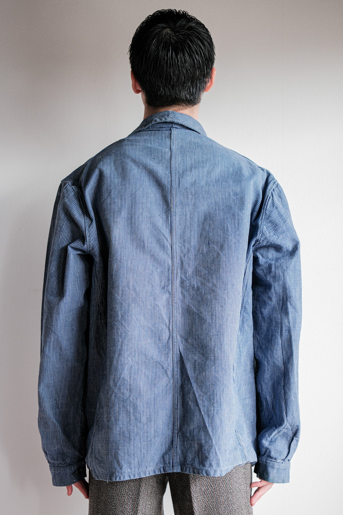 ［~40's］Italian Vintage Cotton Striped Work Jacket