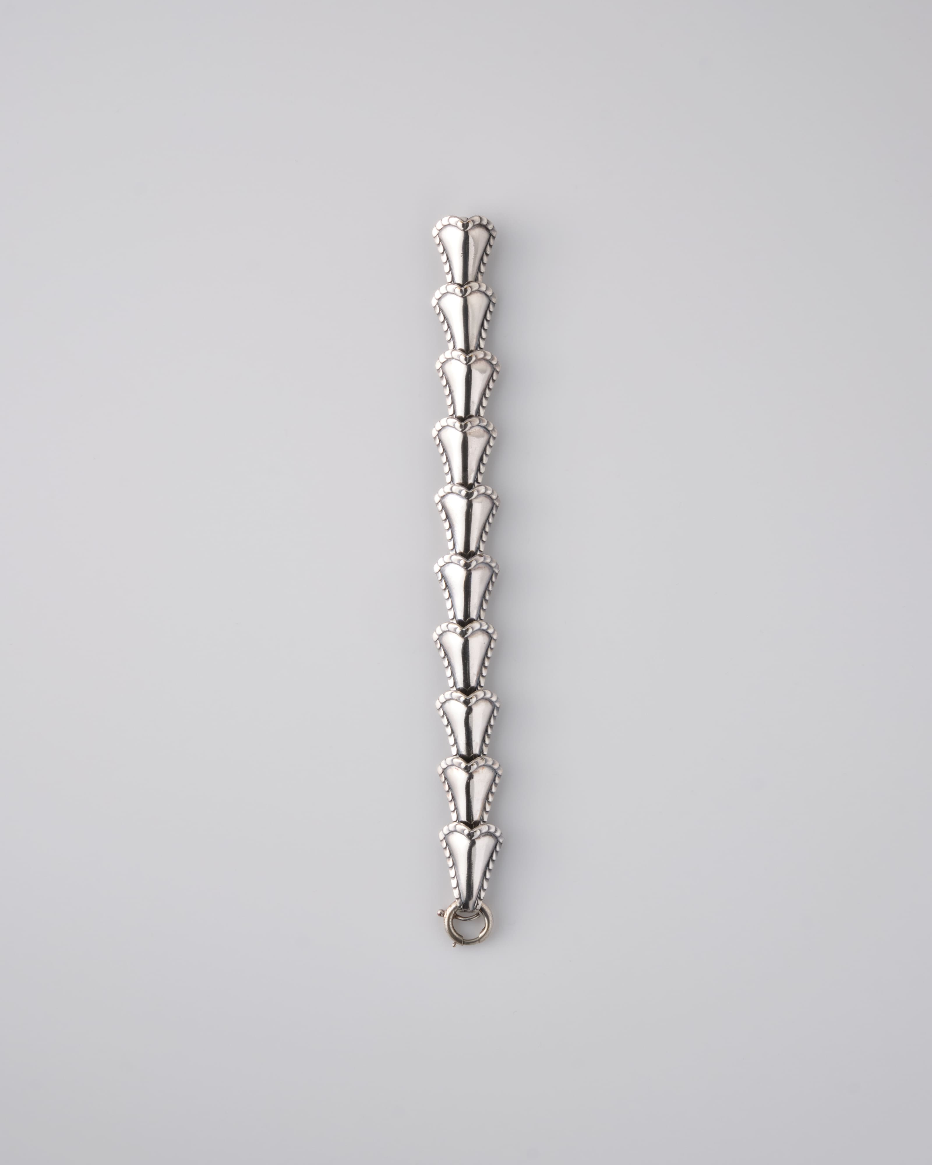 [~ 50's] American Vintage Silver Edge Edge Shell Link สร้อยข้อมือ "Napier"