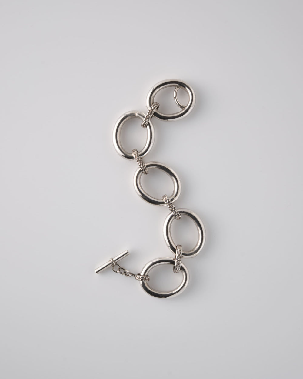 ［~60's］French Vintage Silver 800 Toggle Clasp Large Oval Link Bracelet