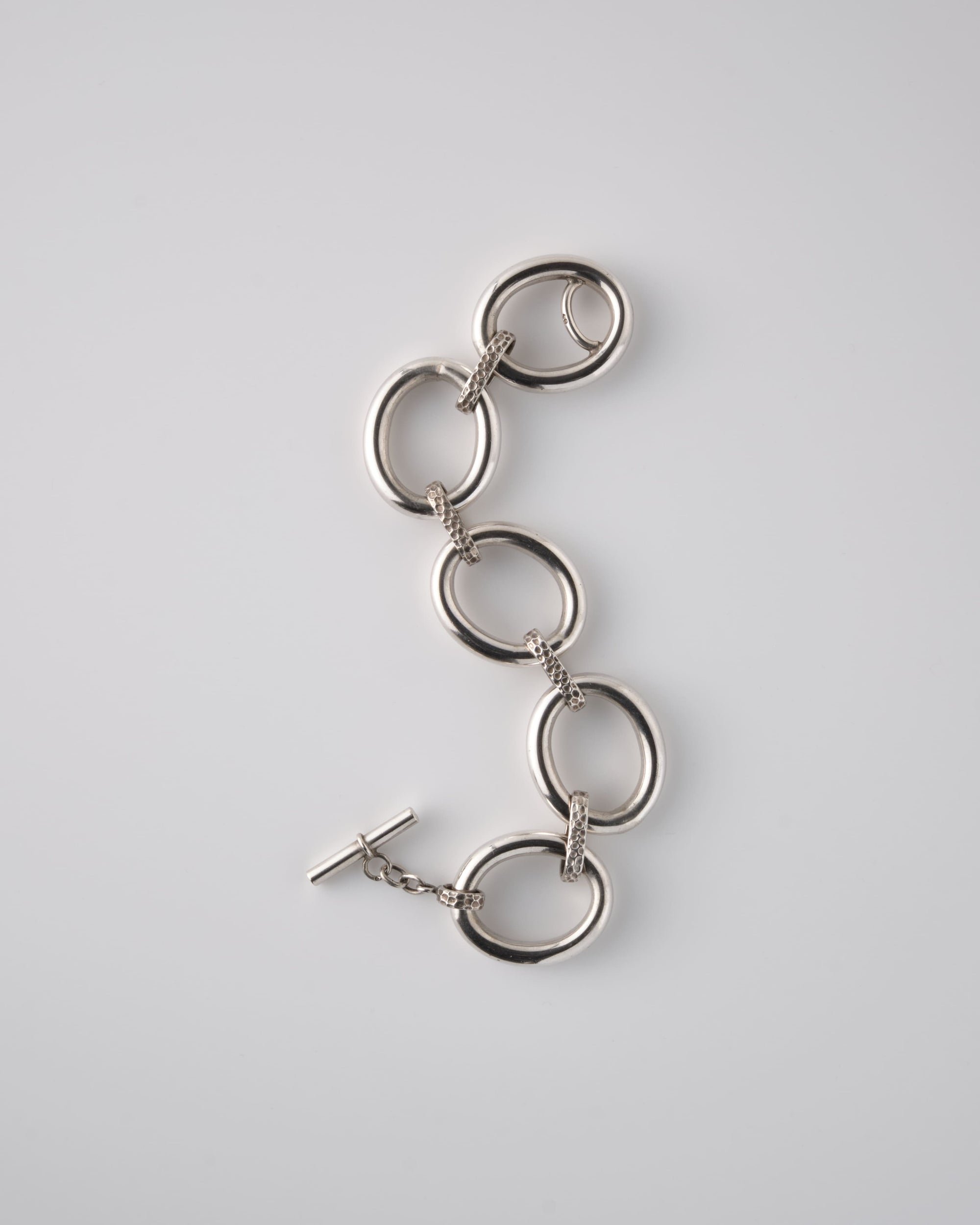 ［~60's］French Vintage Silver 800 Toggle Clasp Large Oval Link Bracelet